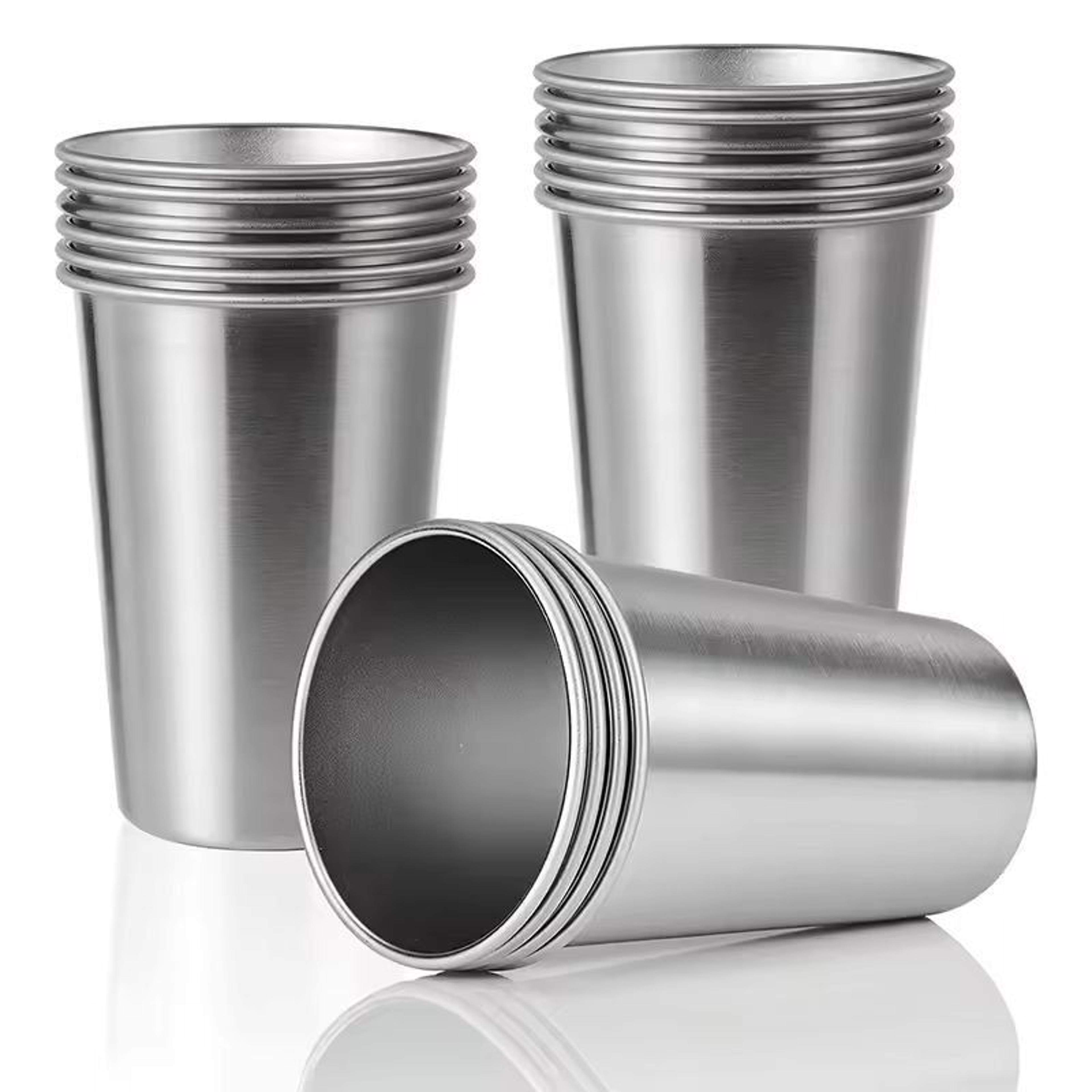 Premium Stainless Steel Pint Cup Set  Durable Reusable Metal Tumblers For Everyday Use 0