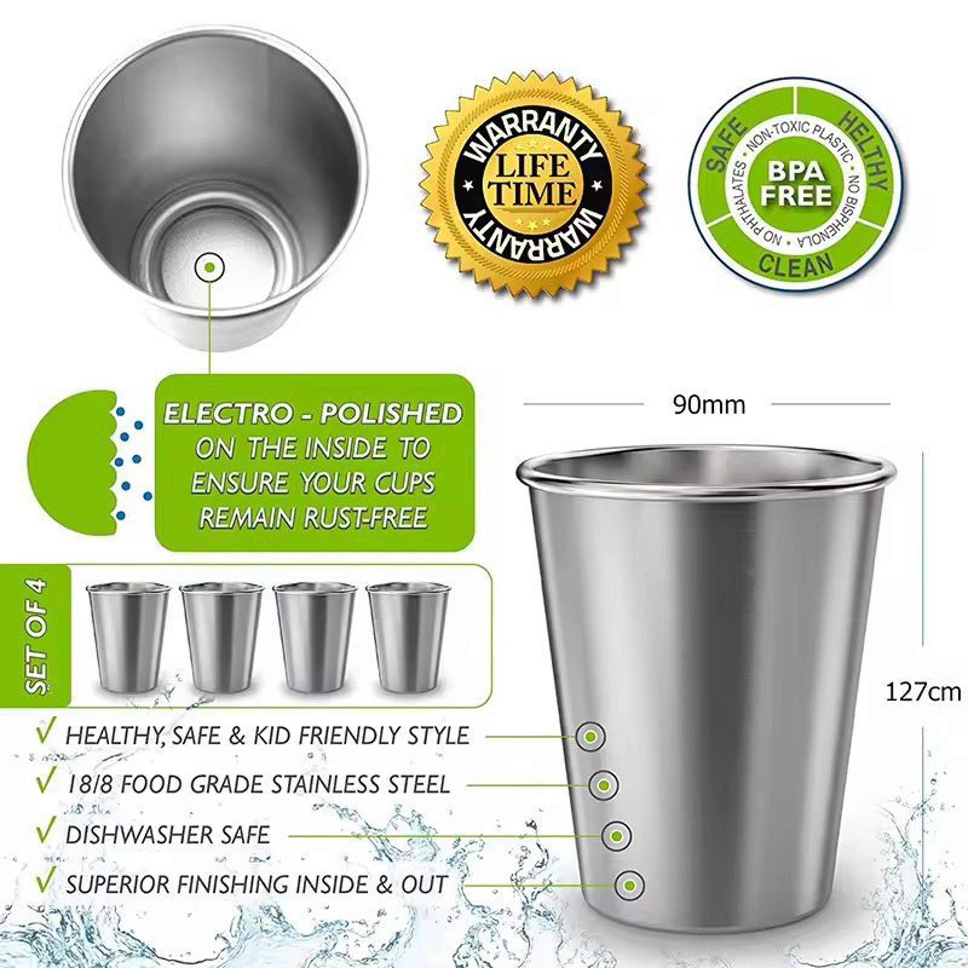 Premium Stainless Steel Pint Cup Set  Durable Reusable Metal Tumblers For Everyday Use 1