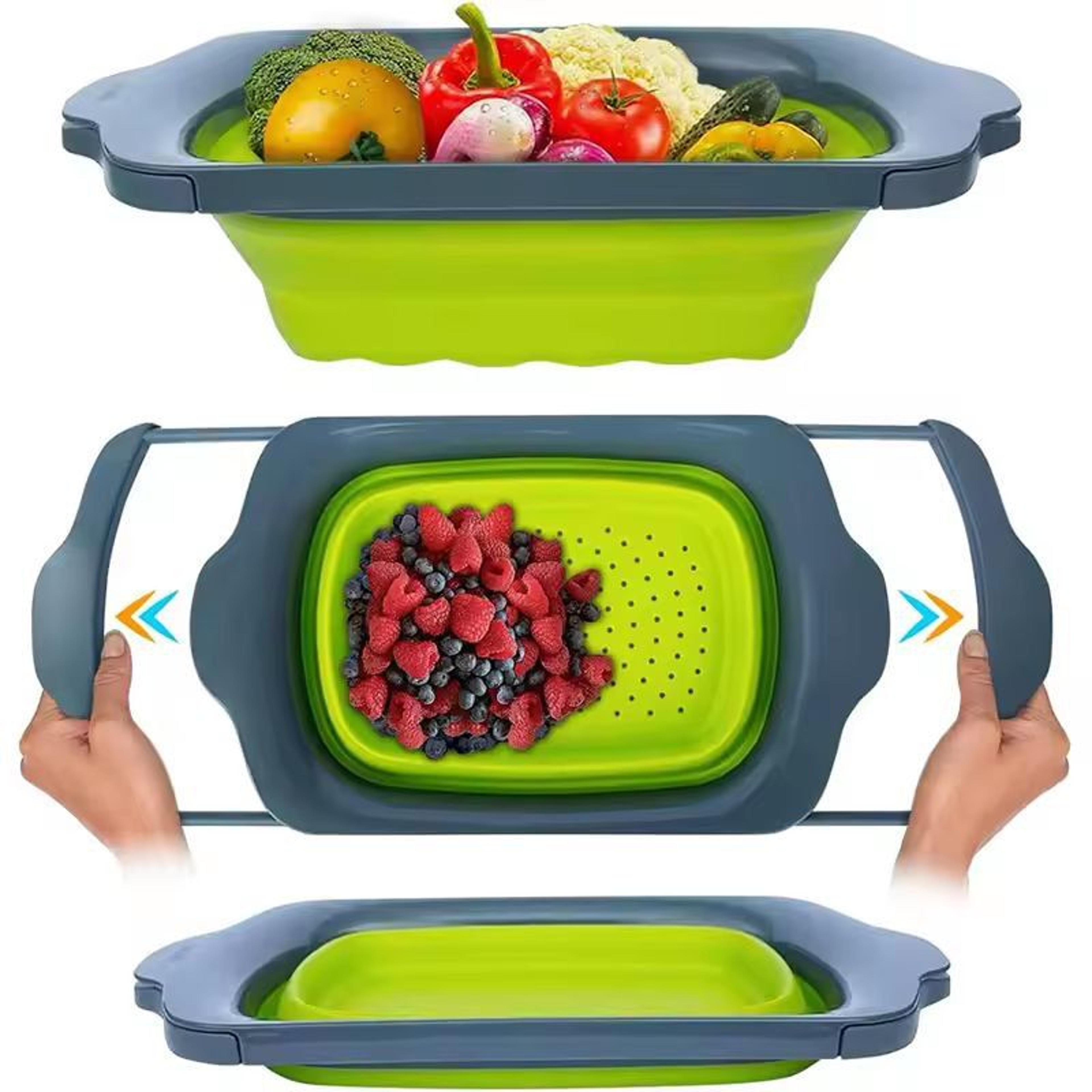 SmartSpace Extendable Sink Colander  Foldable OverSink Fruit  Vegetable Strainer 0