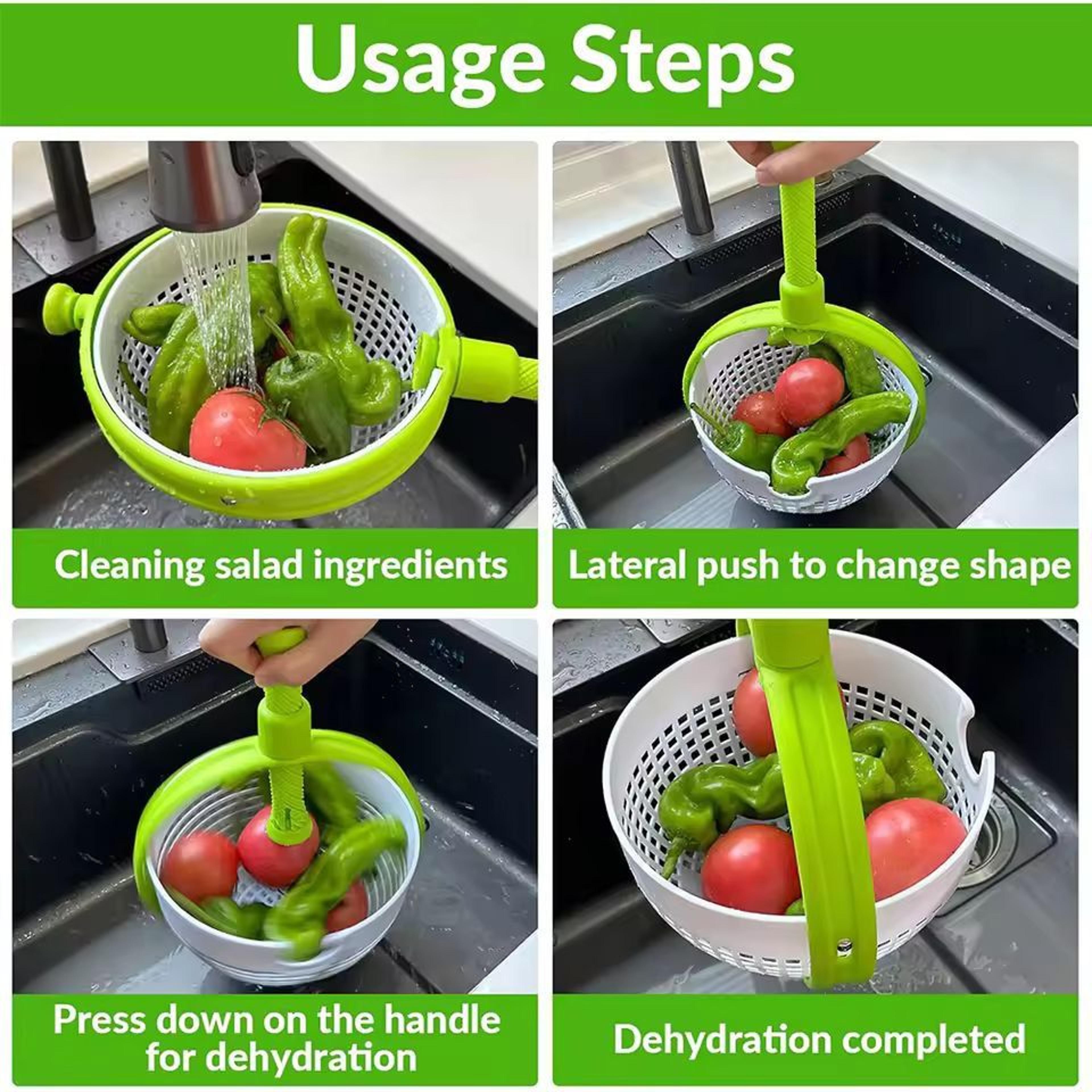 LargeCapacity 3Quart Collapsible Salad Spinner  Colander 1