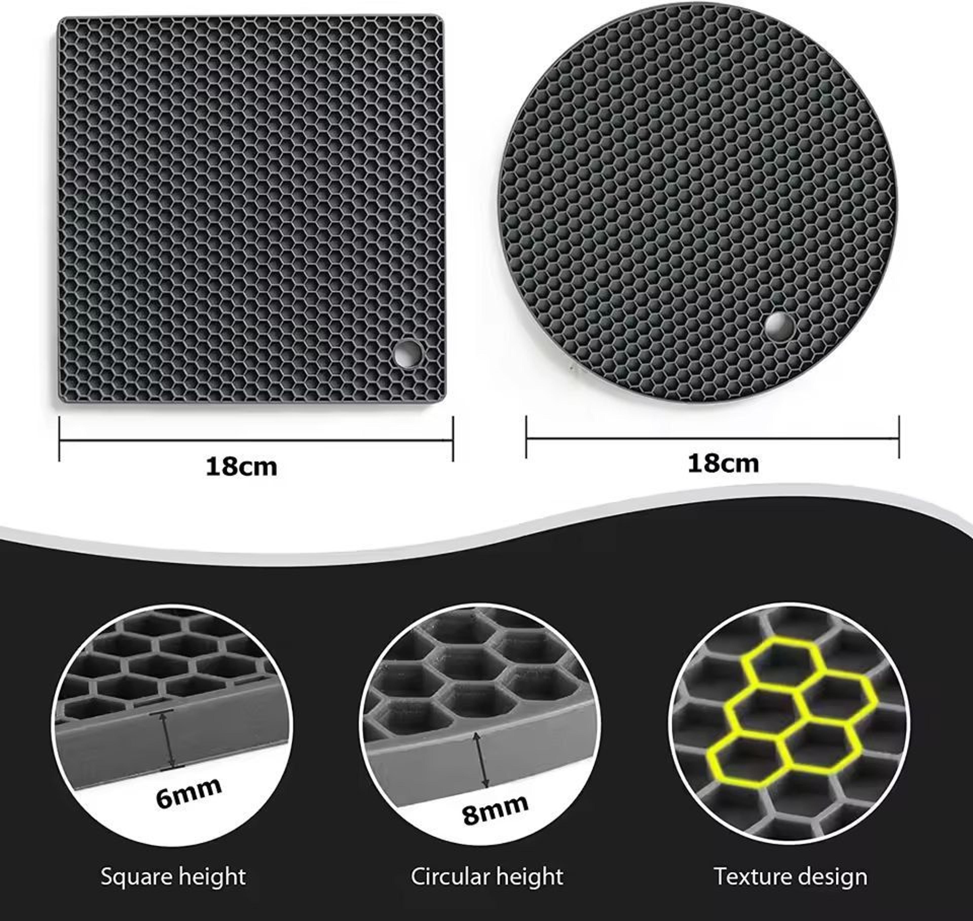 SiliconeShield 4Pack HeatResistant Trivet Mats  Premium Hot Pot Pads  Countertop Protectors 1