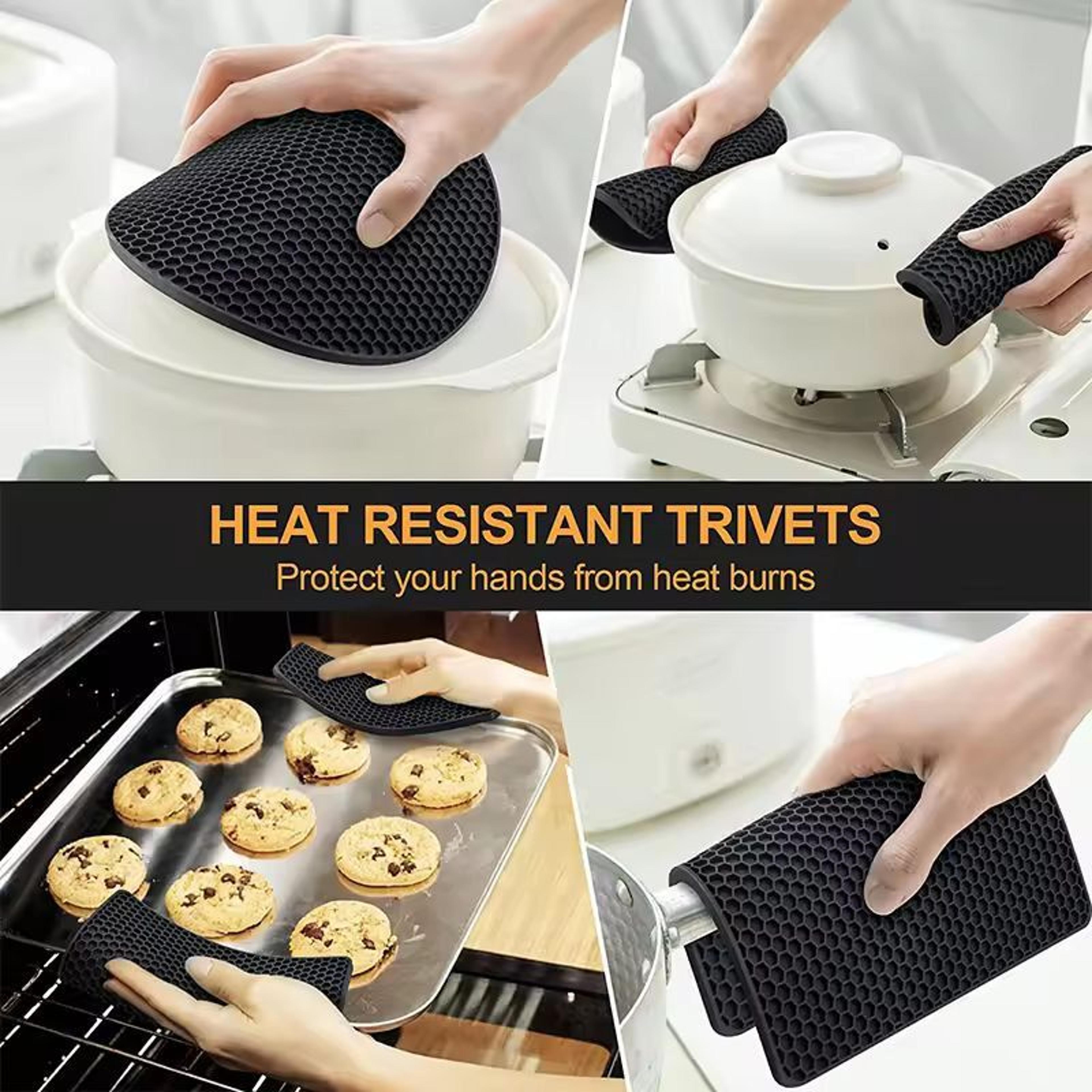 SiliconeShield 4Pack HeatResistant Trivet Mats  Premium Hot Pot Pads  Countertop Protectors 2