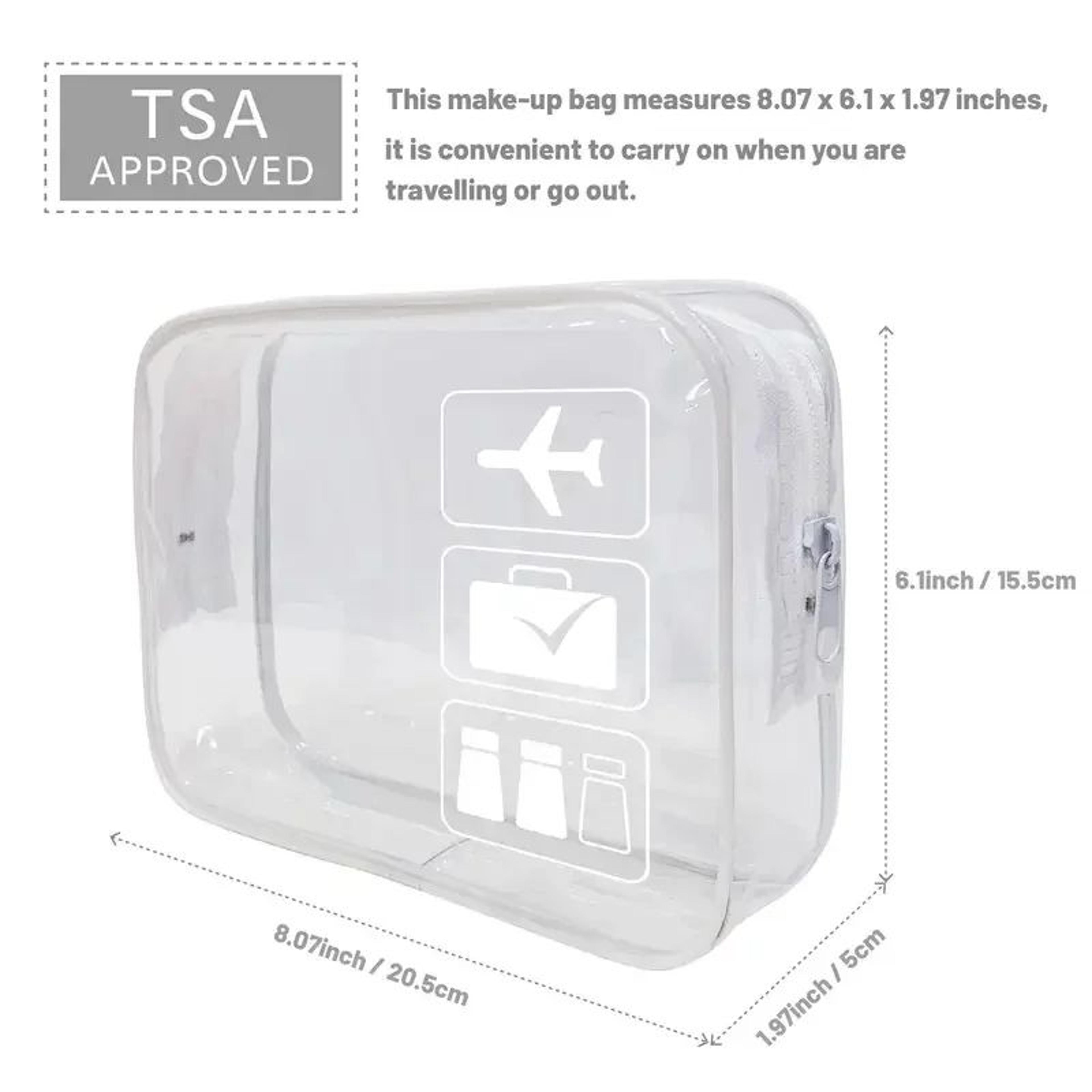TSAApproved Clear Travel Toiletry Bag  LeakResistant  Durable Quart Pouch 2