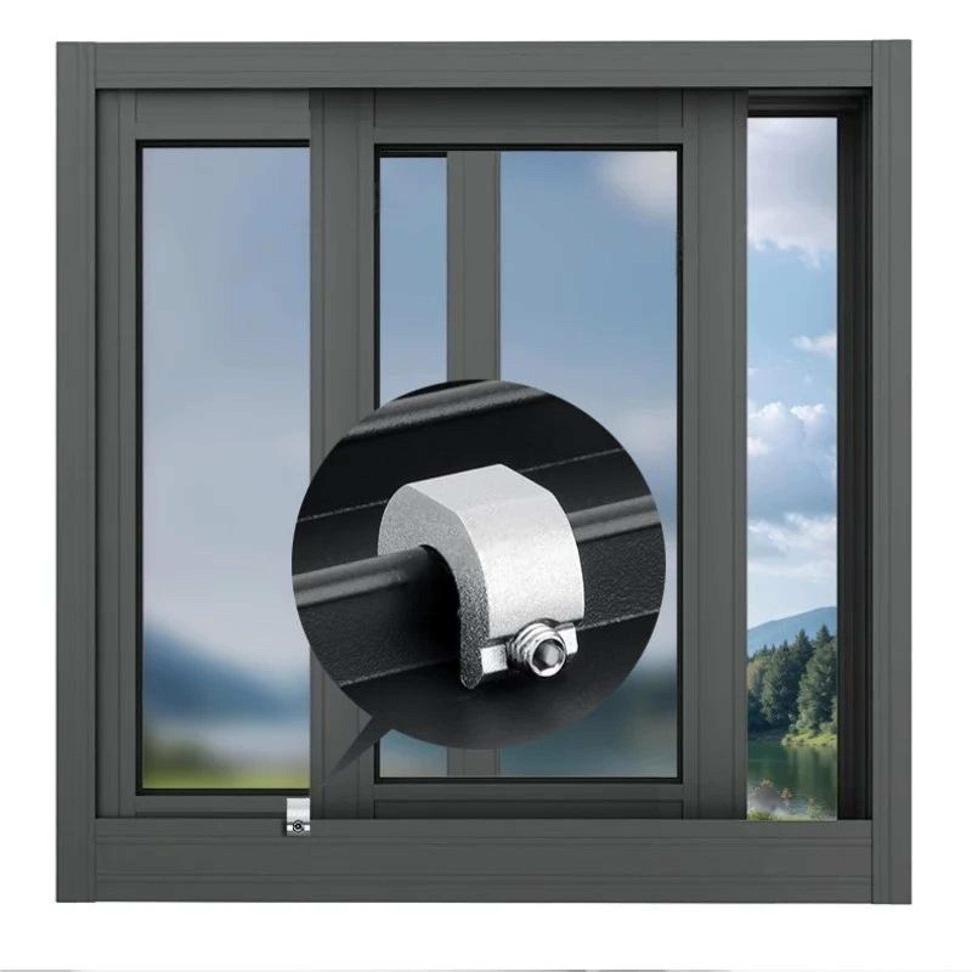 SecureGlide Aluminum Sliding Window  Door Stopper 3510 Pcs  AntiTheft  Child Safety Lock 0
