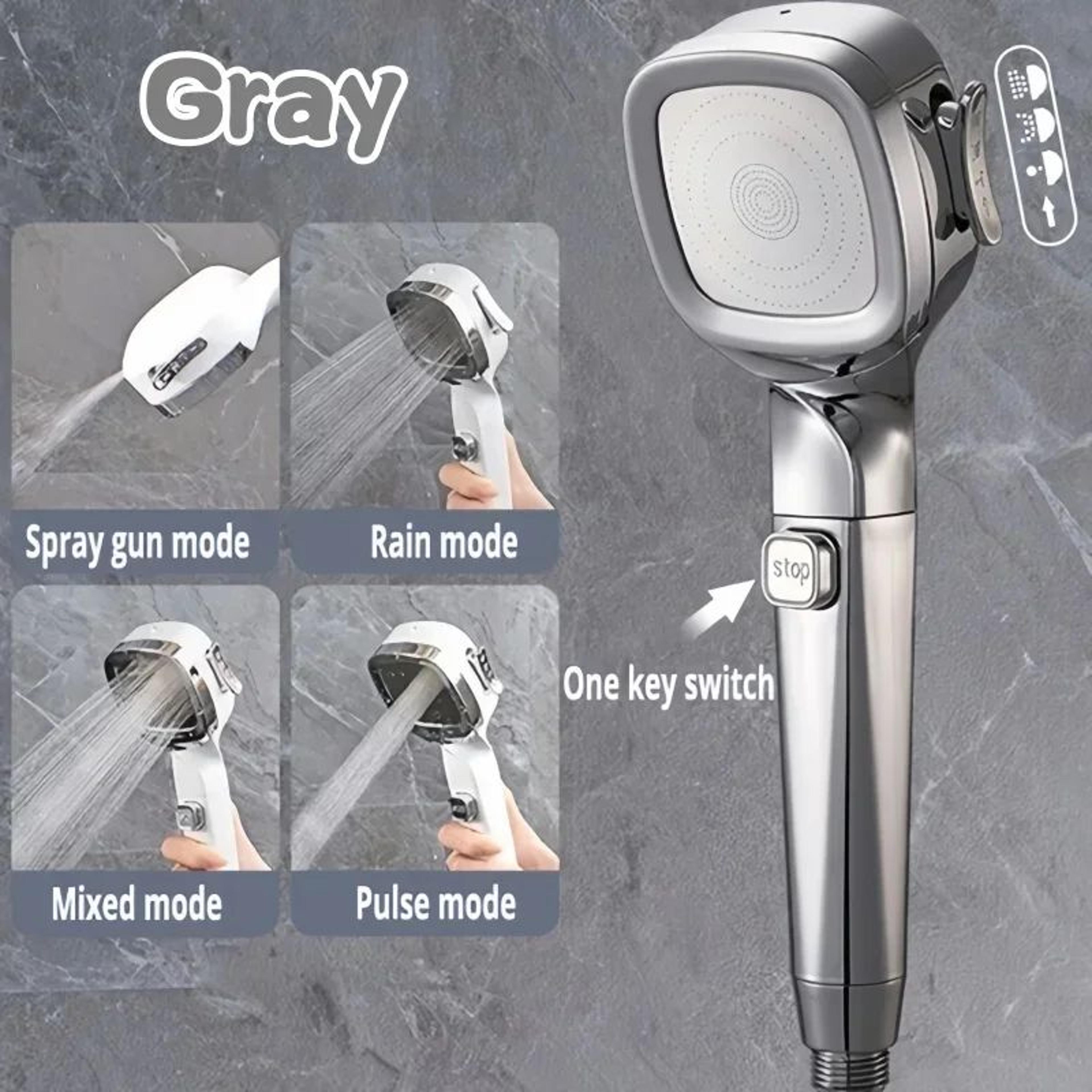 Premium 4Mode High Pressure  WaterSaving Shower Head With OnOff Button 6