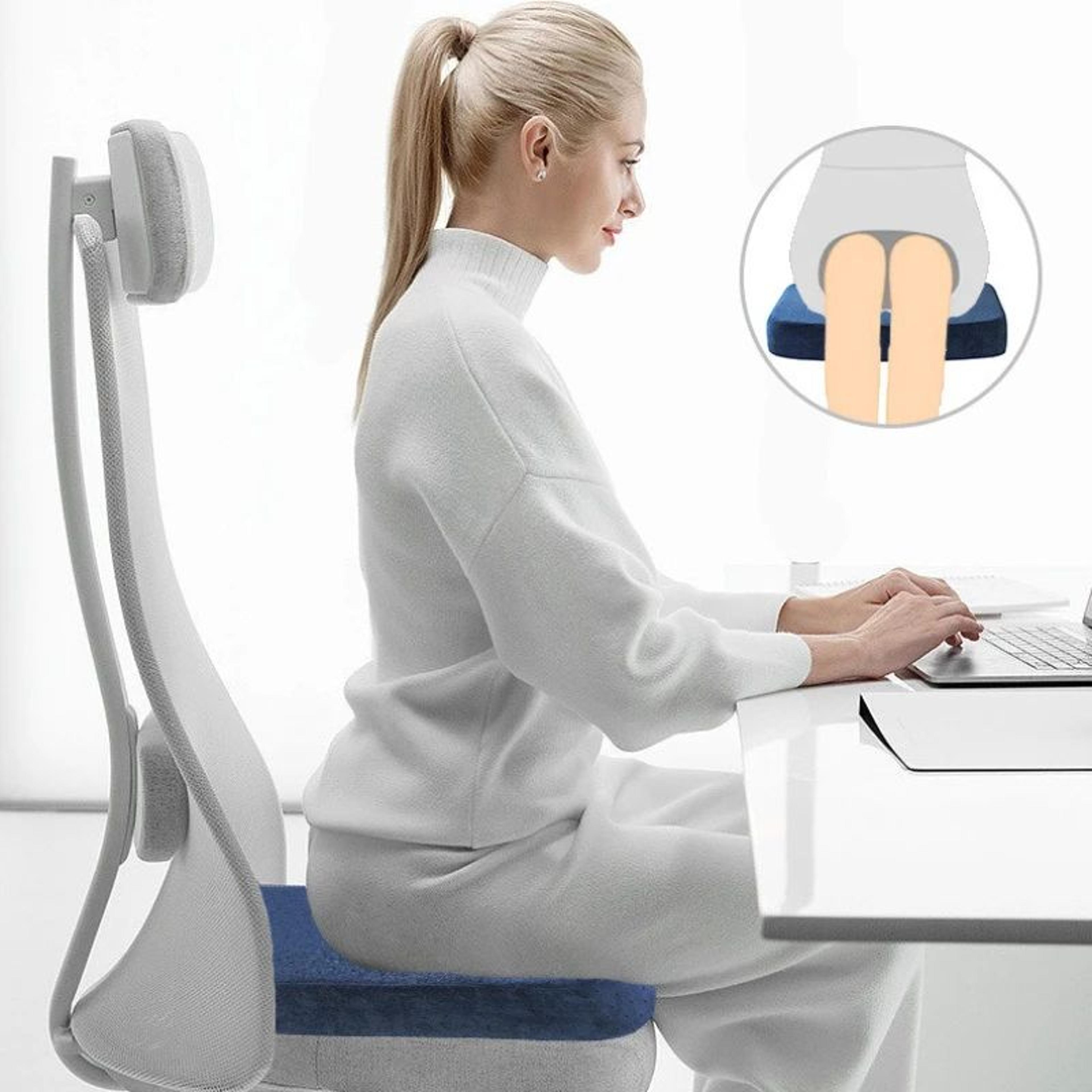 ComfortTail Ergonomic Memory Foam Office Cushion  Tailbone  Hemorrhoid Relief Seat Pad 1