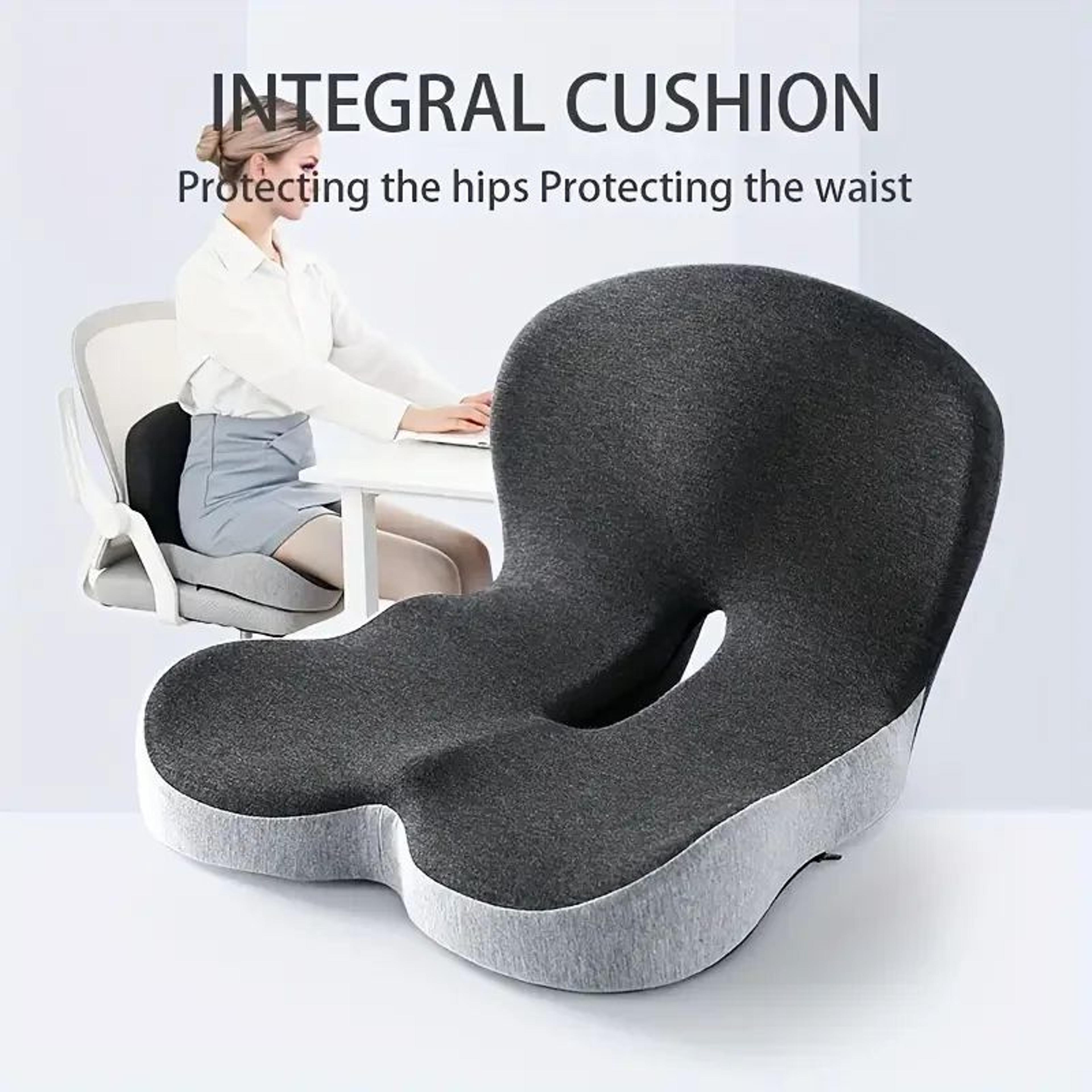 Premium Ergonomic Seat Cushion With Back Support  AllDay Comfort Pad For Office Chairs  Work From H 0