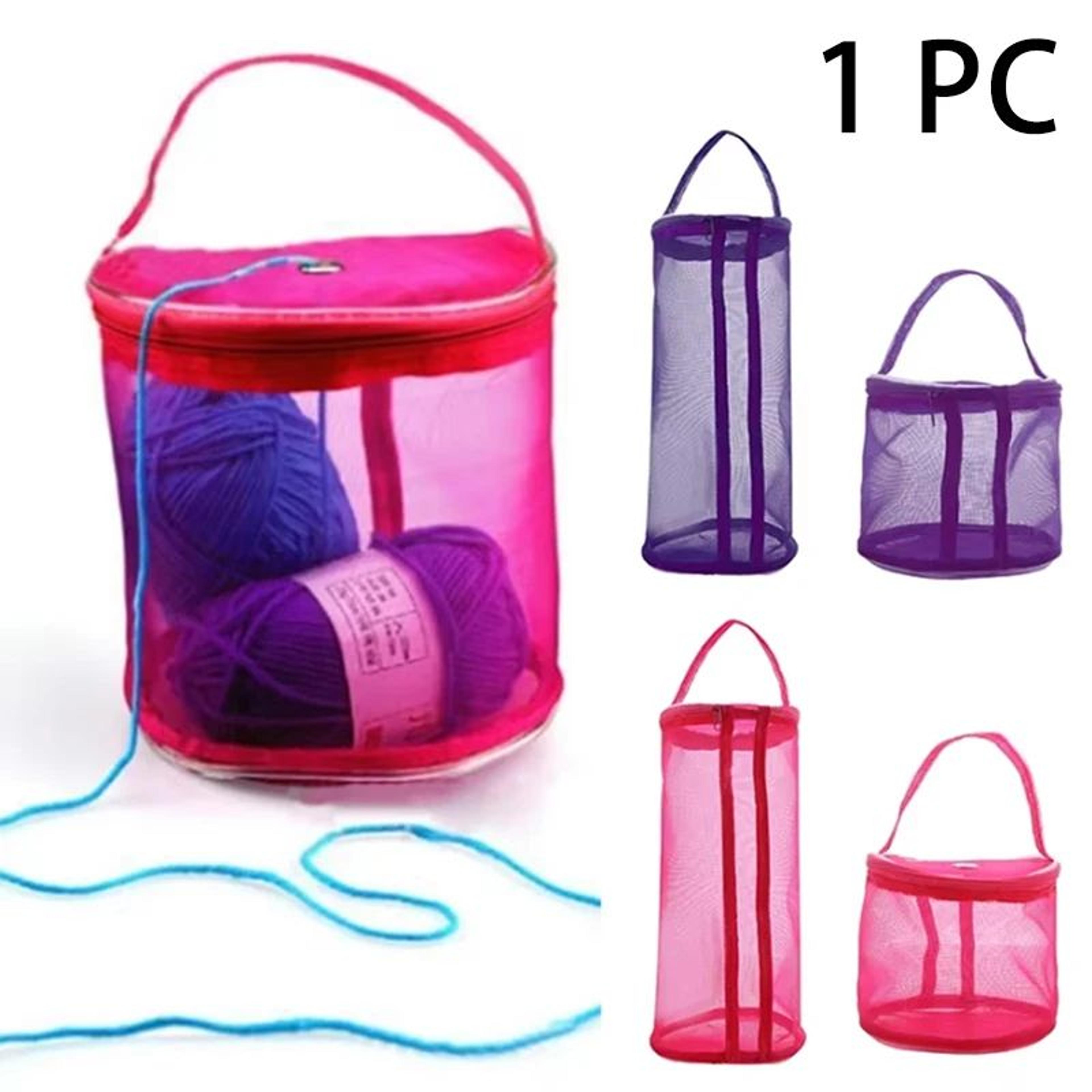 Portable Mesh Yarn Storage  Crochet Project Bag Organizer 0