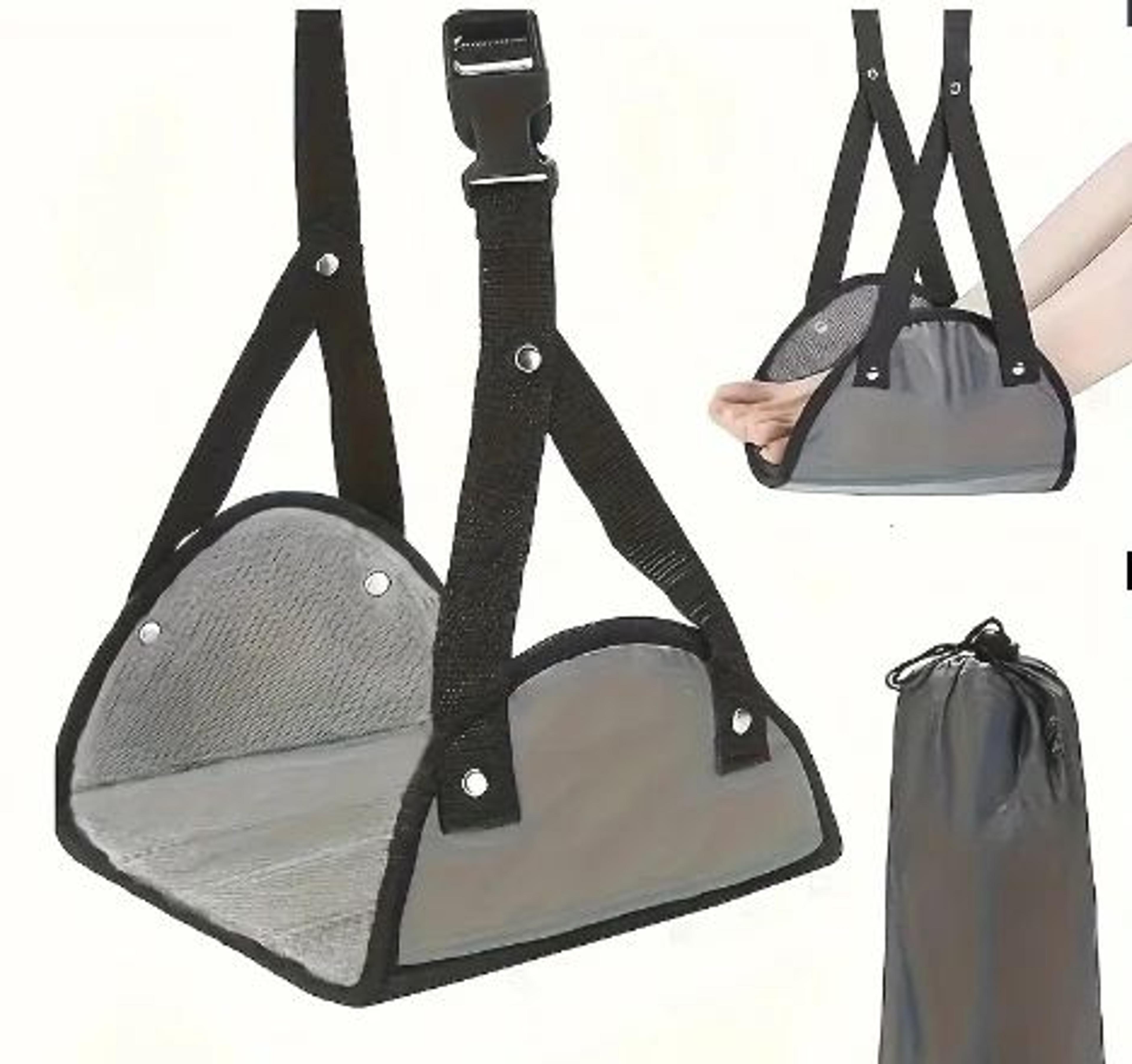 Adjustable Travel Foot Hammock For Airplane  Office Comfort 6