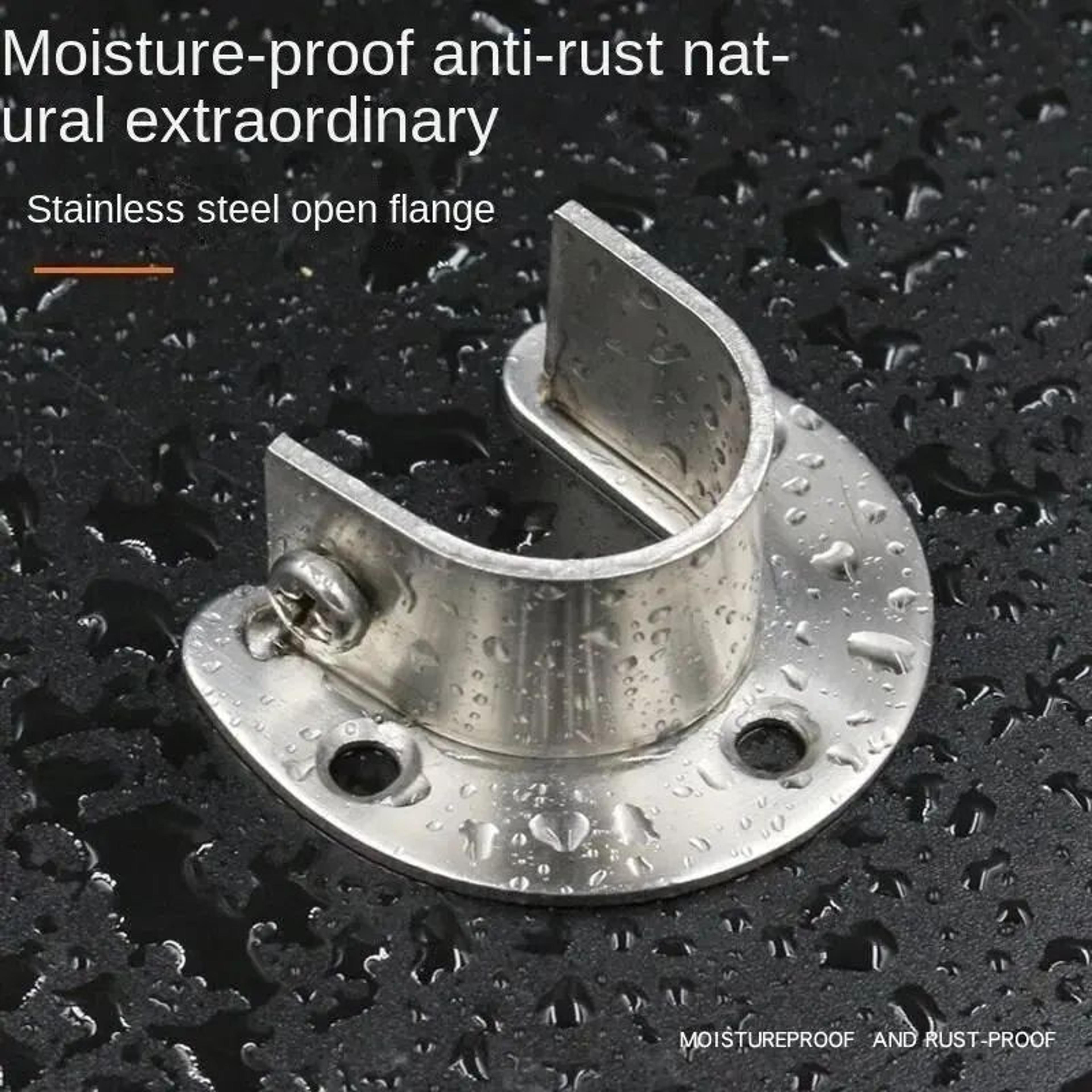Stainless Steel Flange Rod Support Bracket For Wardrobe  Curtain Tubes 4
