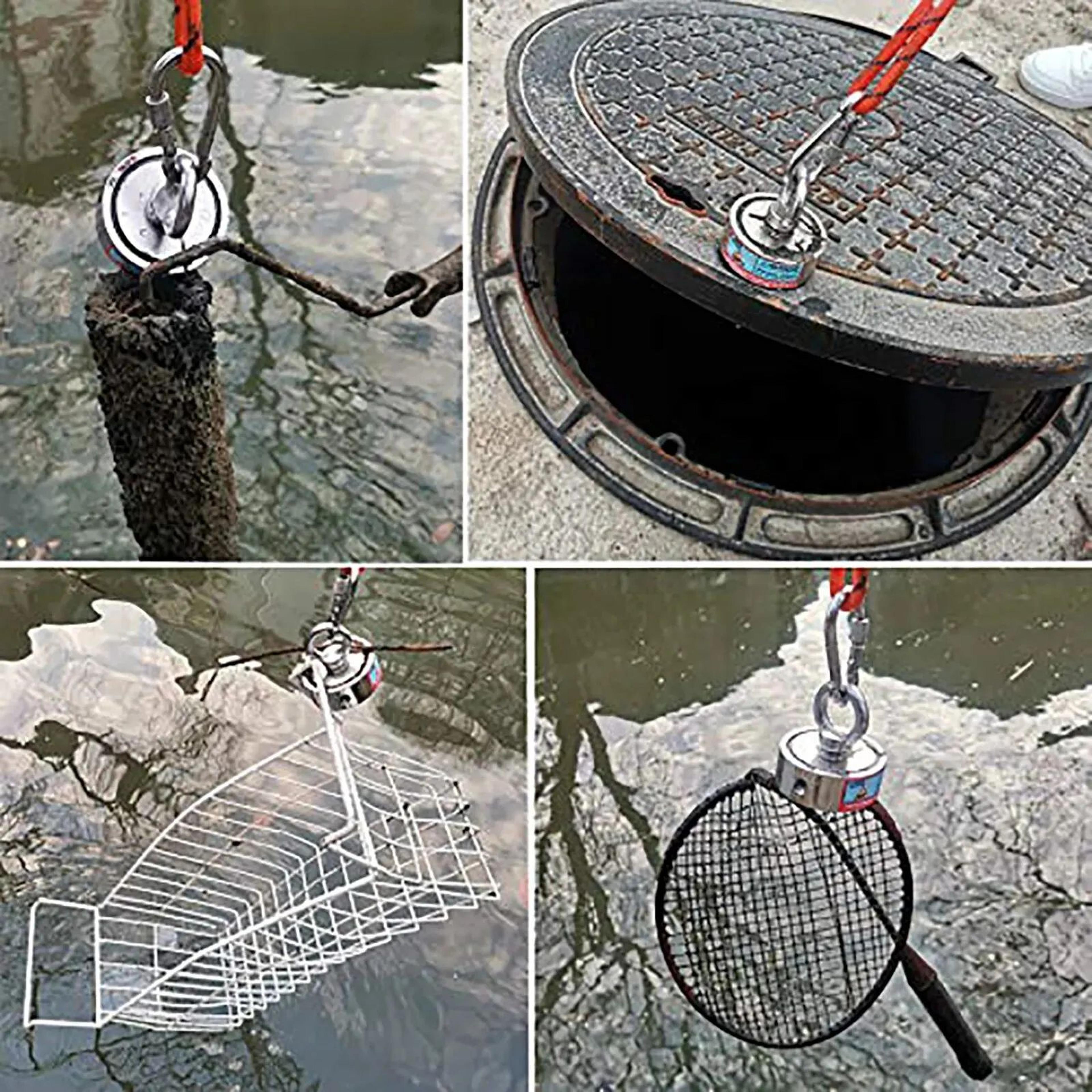 HeavyDuty DoubleSided Neodymium Fishing Magnet For Salvage  Recovery 5