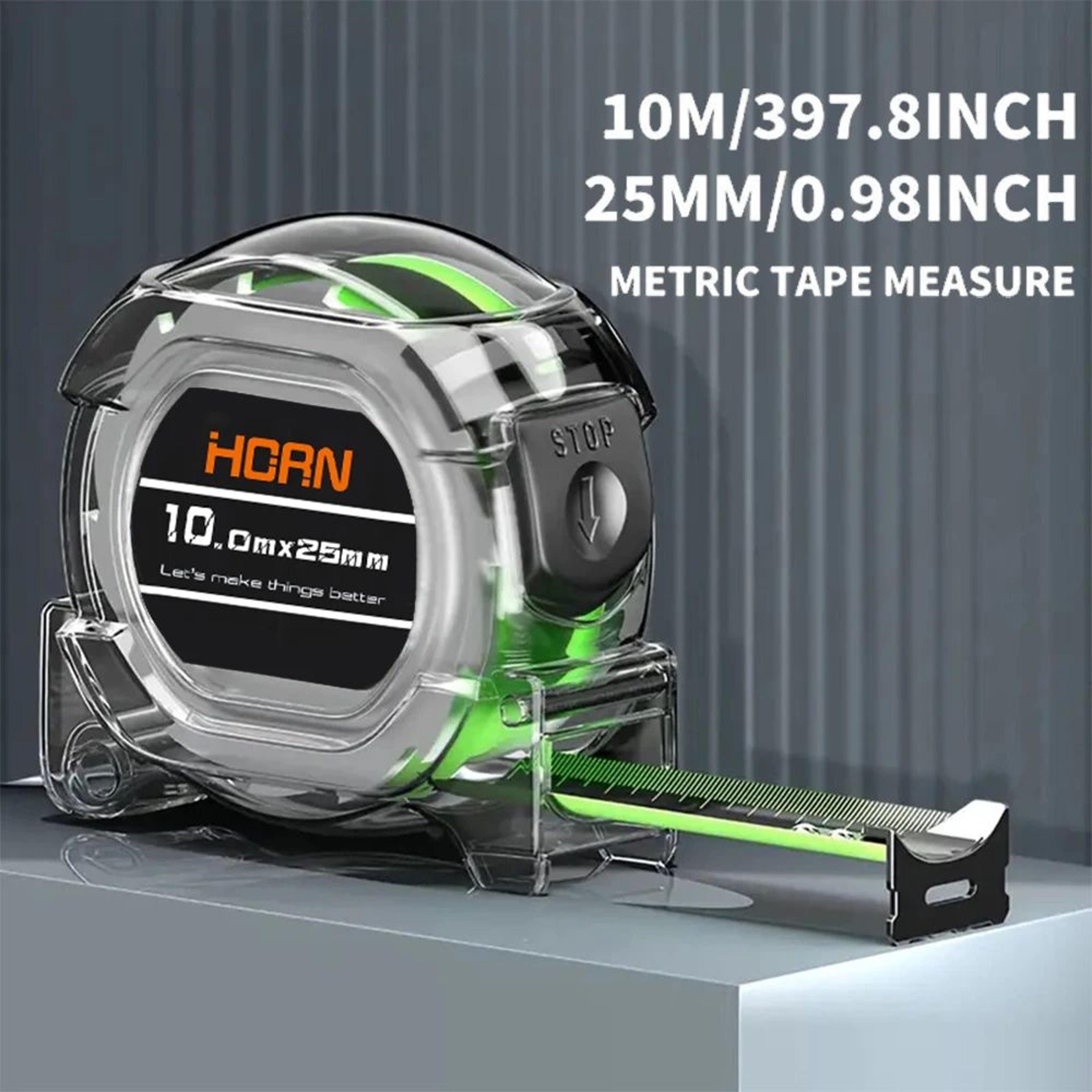 Premium SelfLocking Fluorescent Tape Measure  3  5  75  10 M Durable Measuring Tape 10