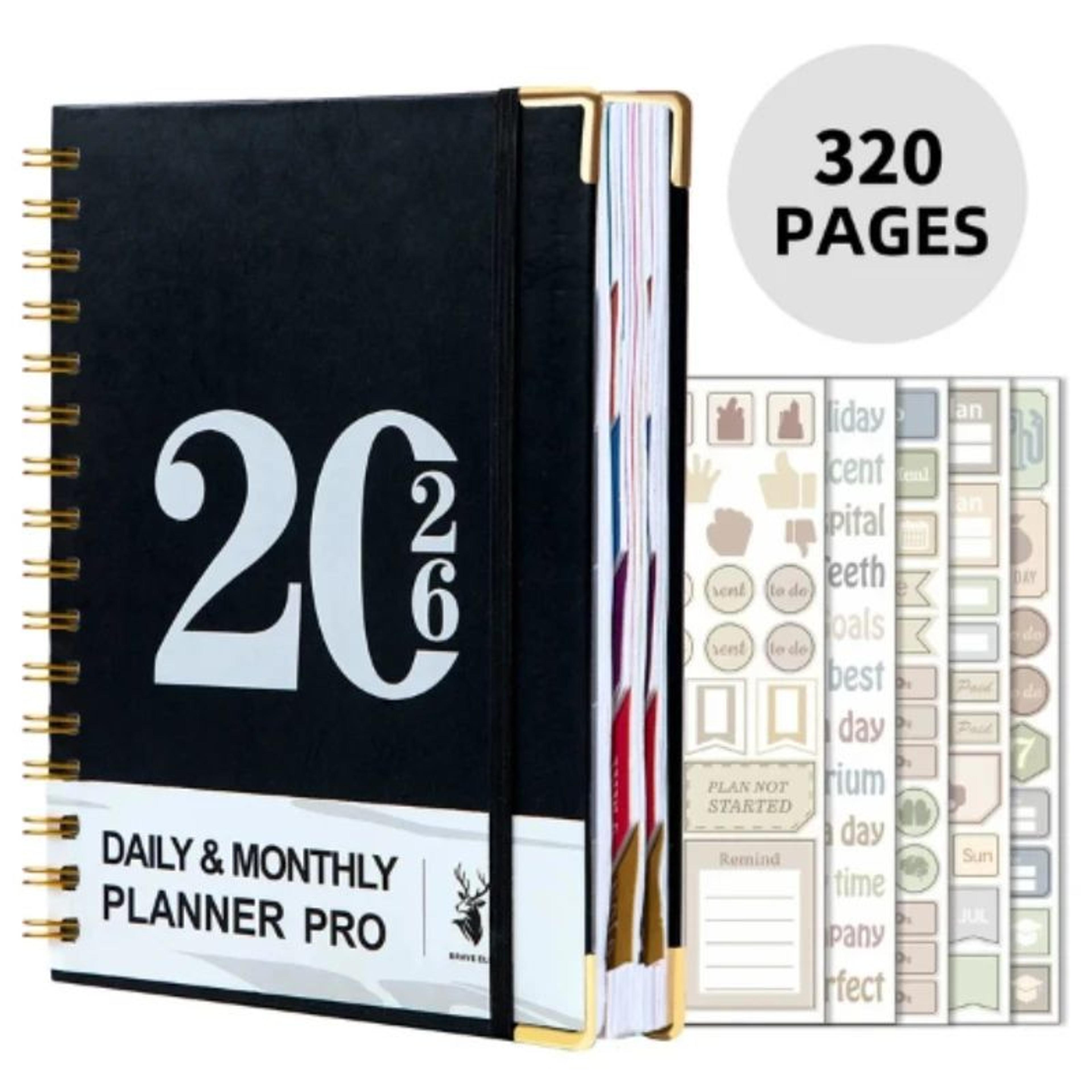 2026 YearRound Planner  Organizer  320Page Weekly  Monthly Calendar With Stickers 7