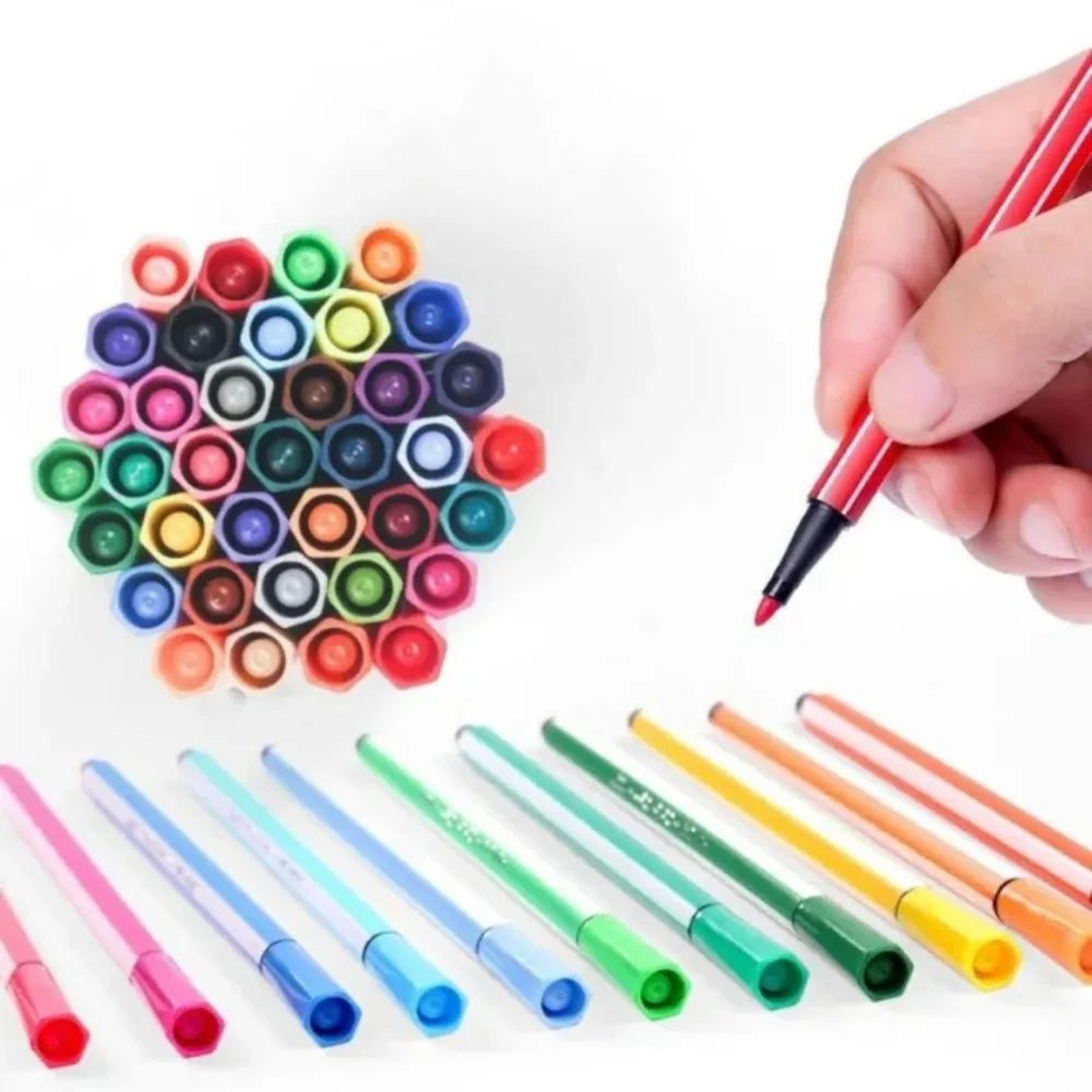 Premium Washable Colored Markers  12182436Color Artist Drawing Set For Students  Hobbyists 4