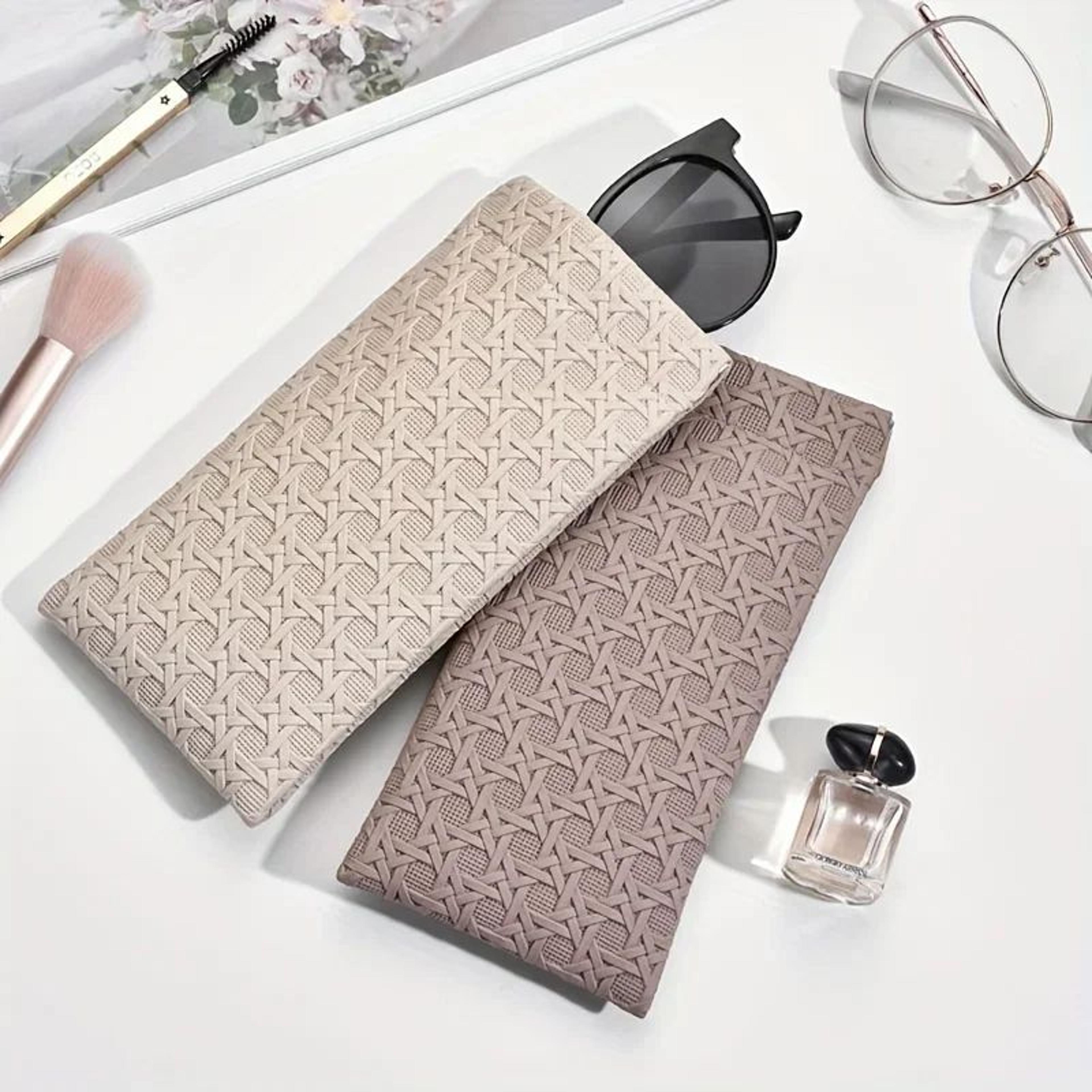 Portable SqueezeTop Travel Sunglass Case  Soft Leather Eyewear Pouch 0