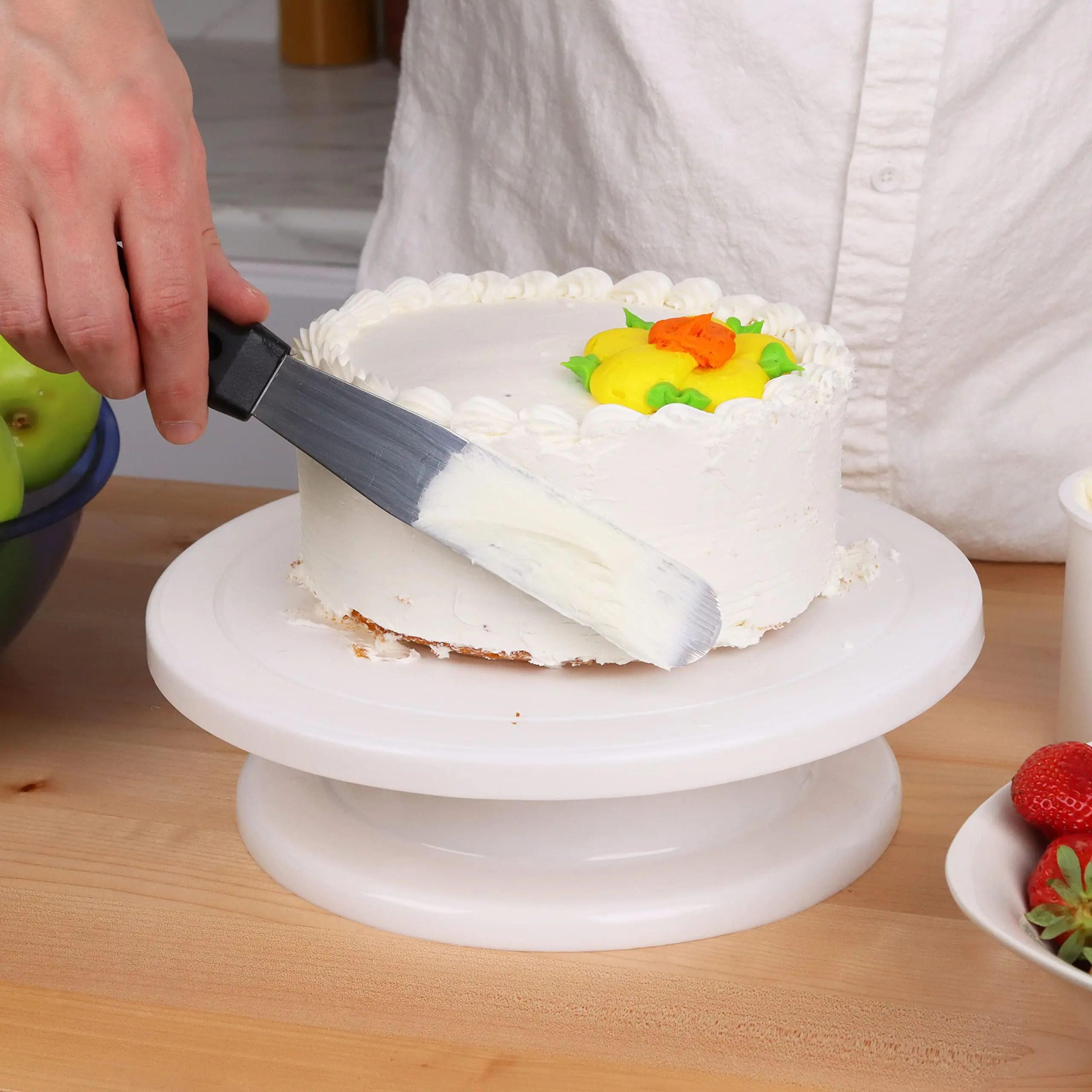 Premium Cake Decorating Kit With Turntable Spatulas  Icing Smoothers 5