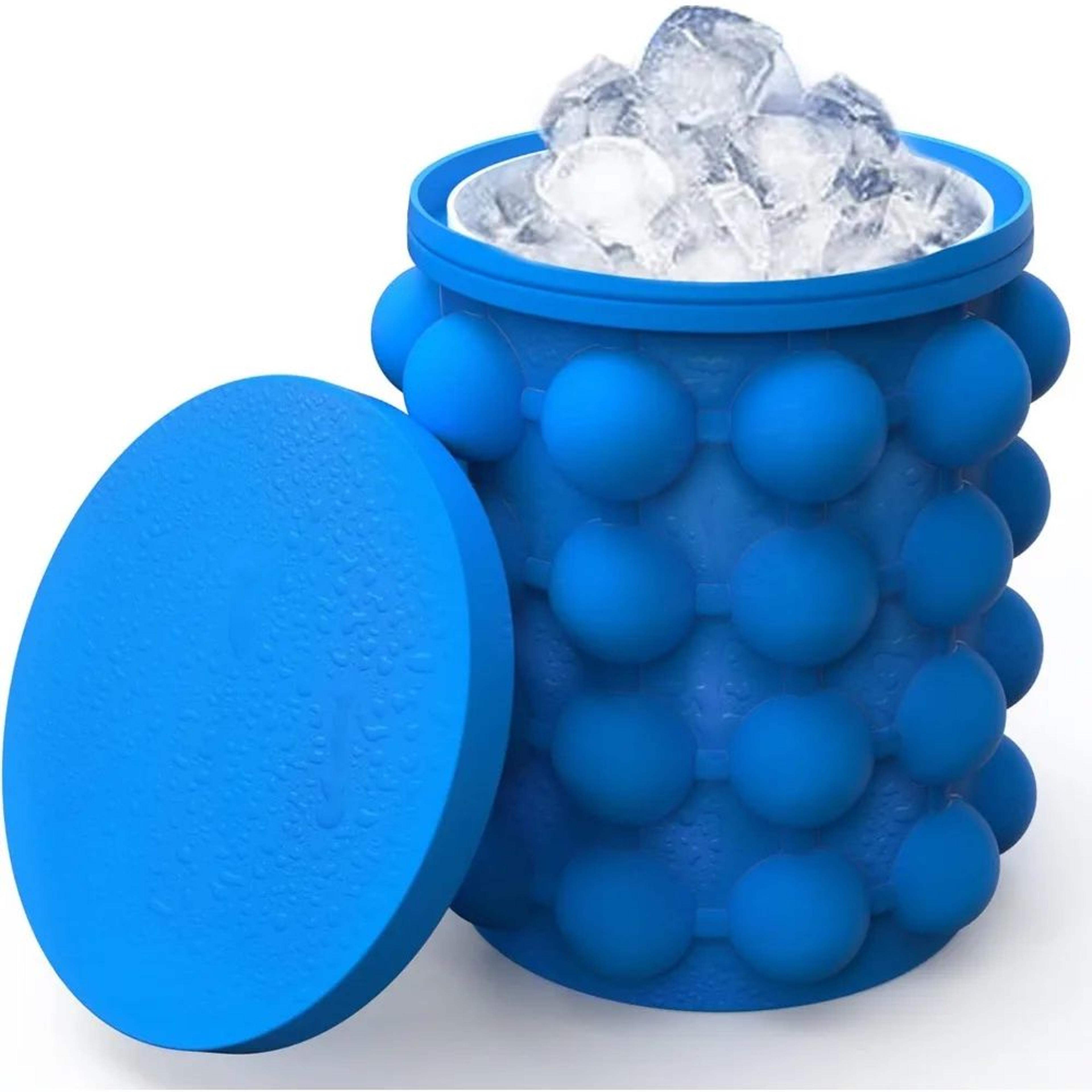 Premium Portable Silicone Ice Bucket  Large Ice Cube Mold  2in1 Ice Cube Maker For Whiskey Beer  Co 0