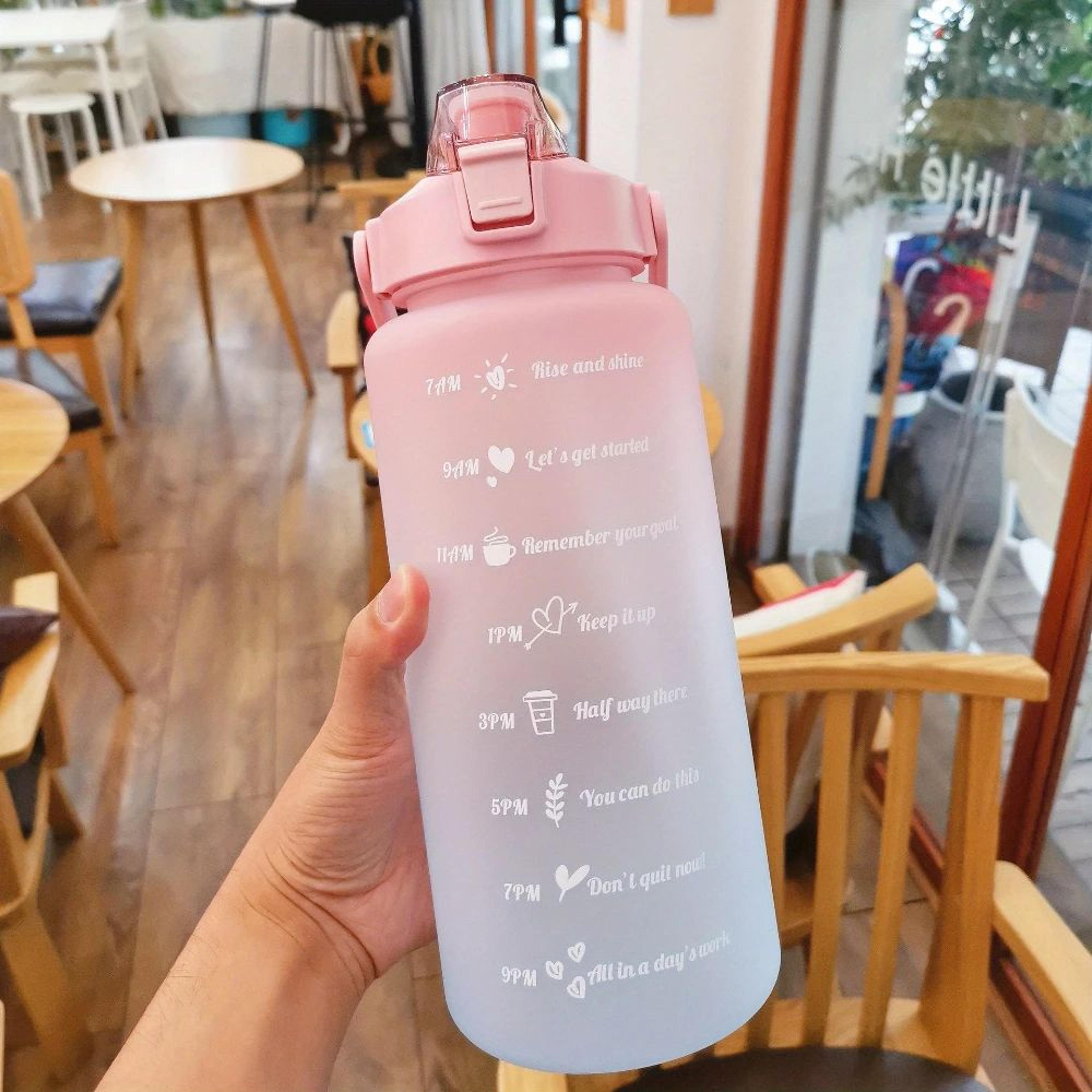 2Liter Motivational Leakproof Water Bottle With Time Markers 1
