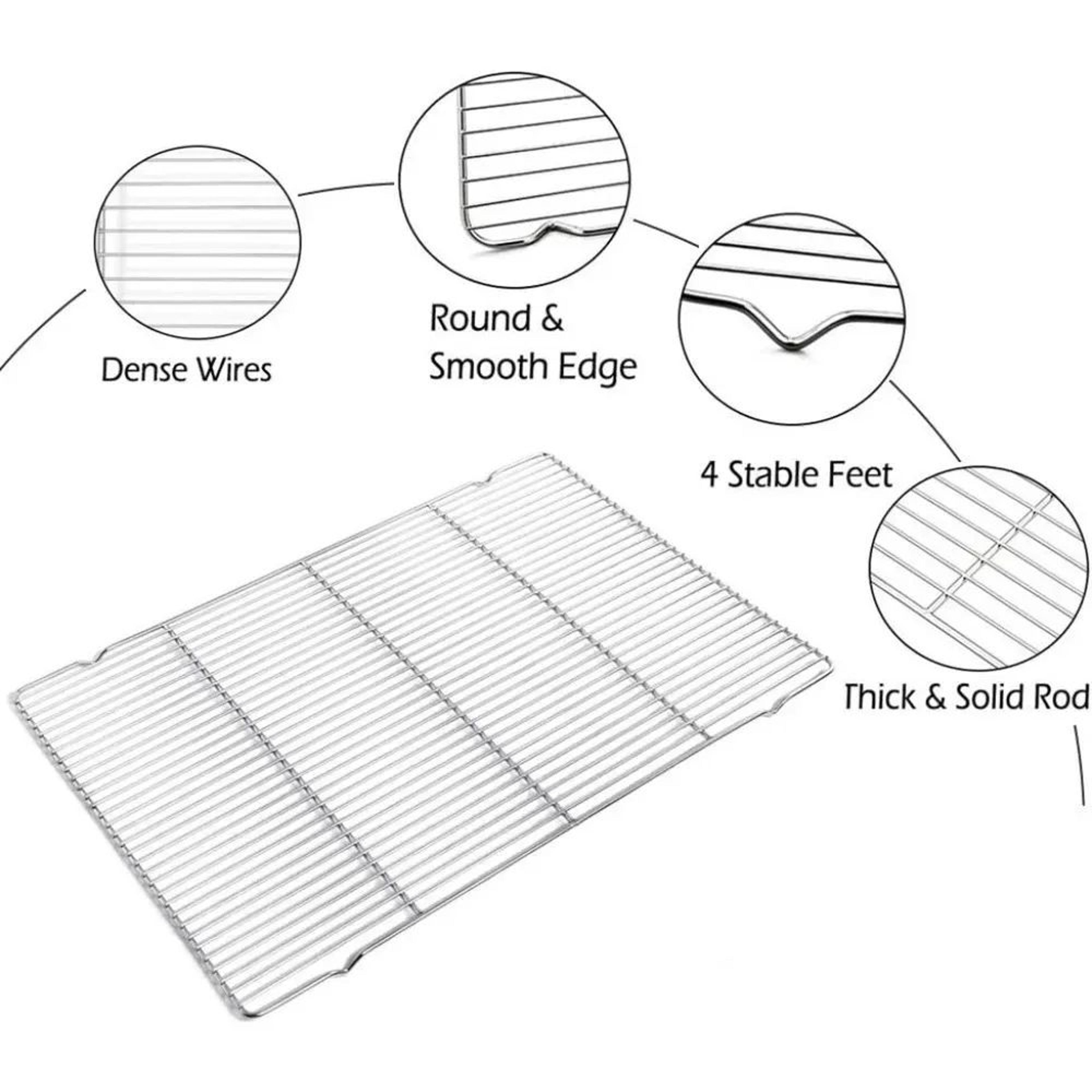 Premium 304 Stainless Steel Baking  Cooling Tray Set For Oven Grill And BBQ 4