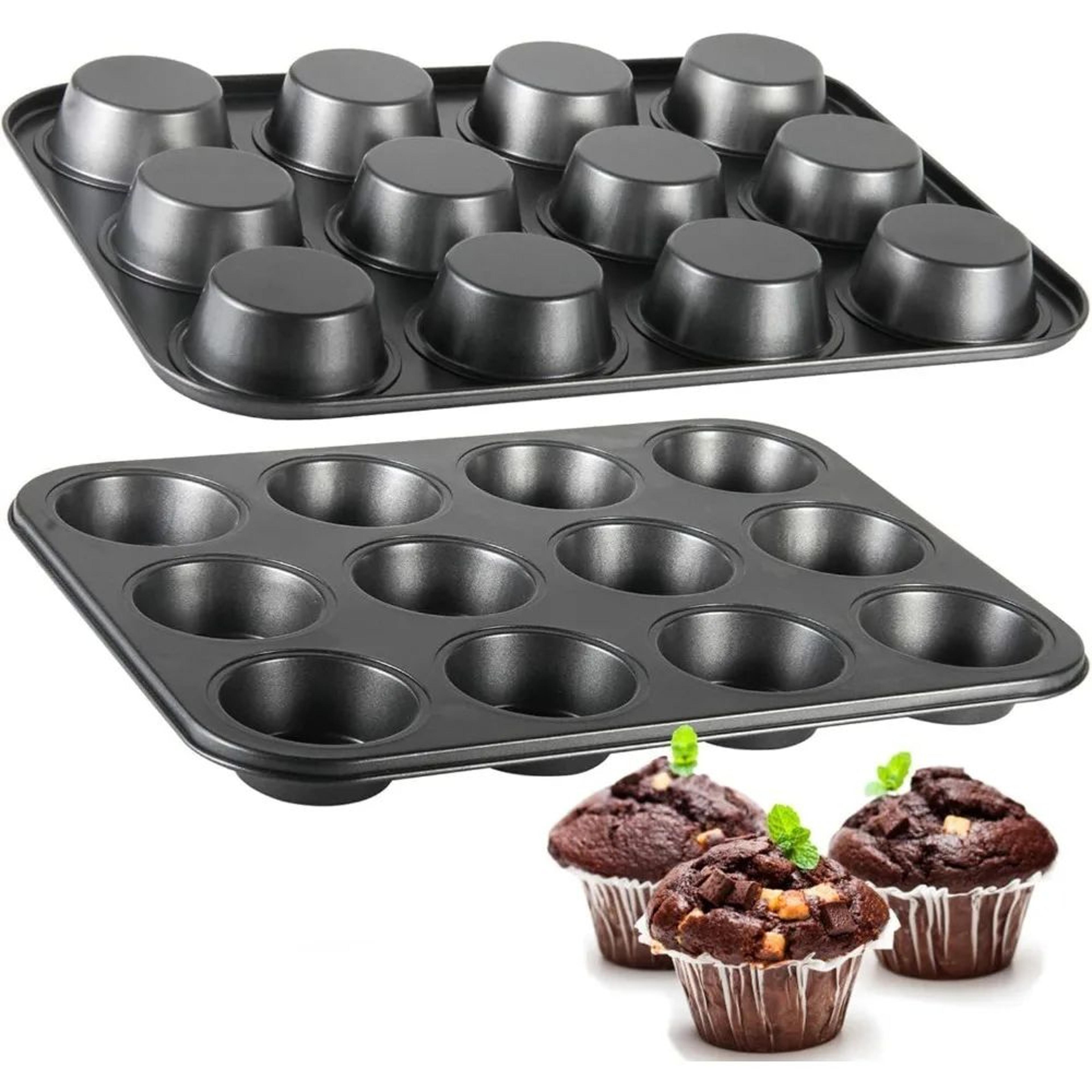 Premium Square Cupcake  Muffin Baking Pan  612Cup Carbon Steel Nonstick Baking Pan 0