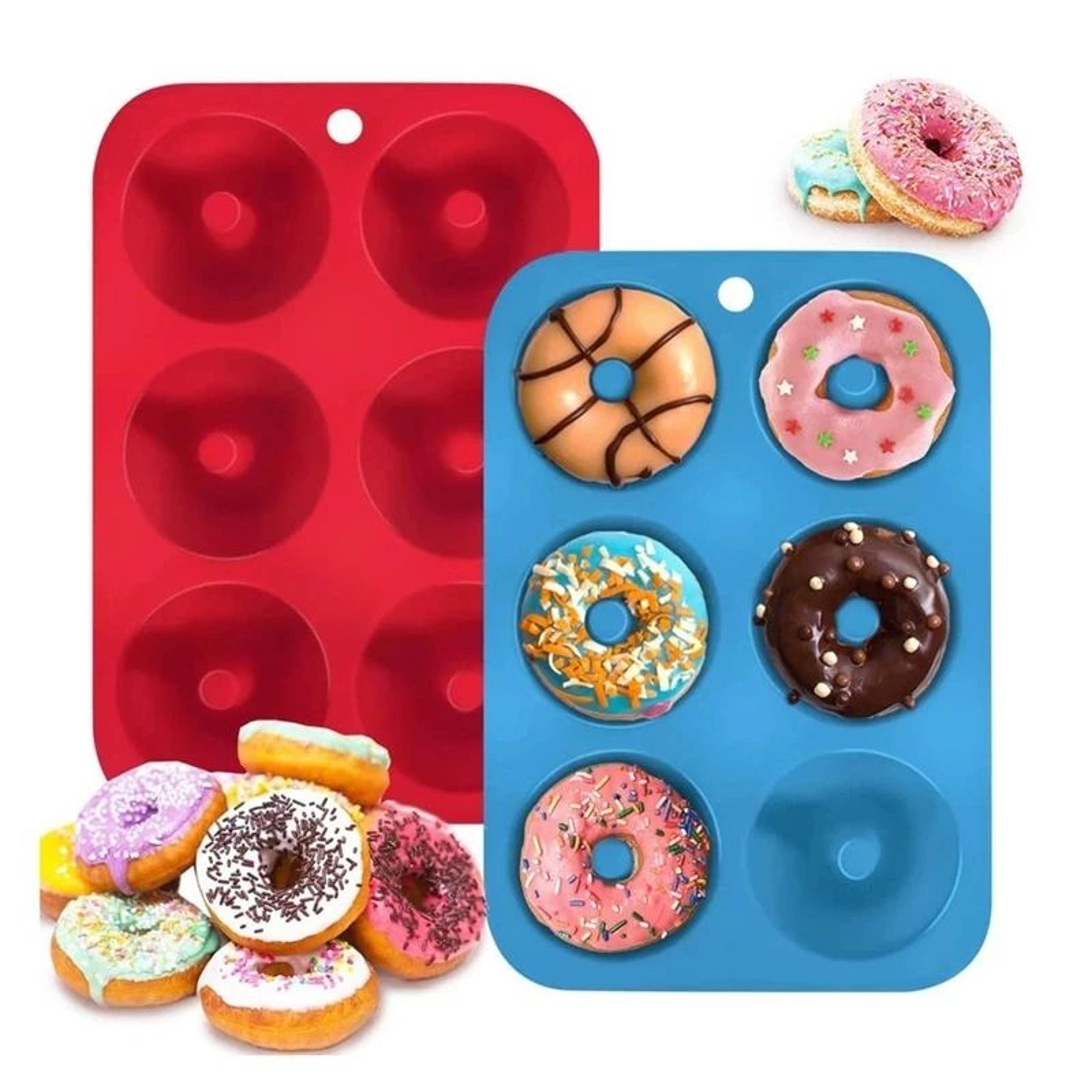 Premium 6Cavity Silicone Donut  Baking Mold  NonStick Pastry Cake  Dessert Pan 0