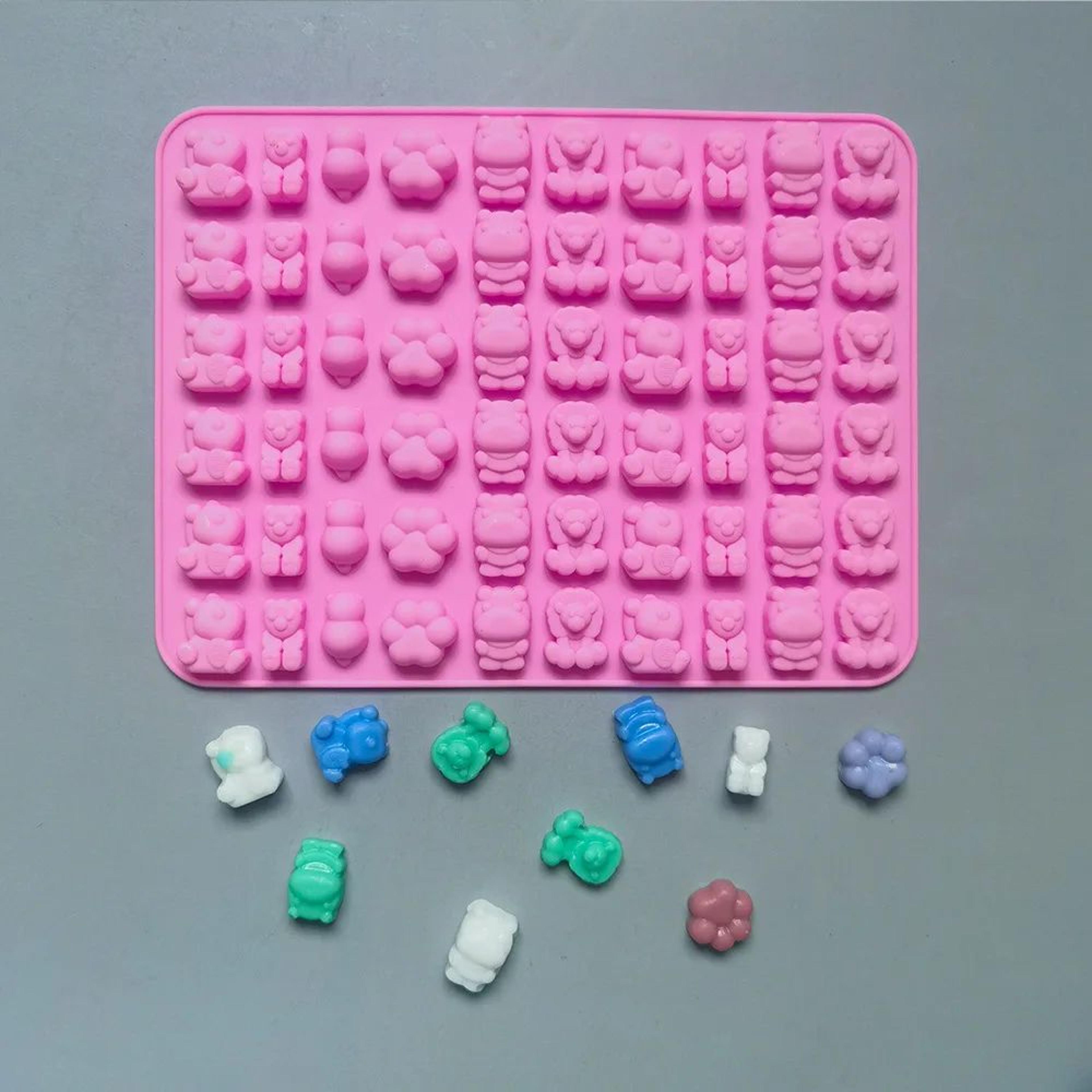 Premium 7Piece Silicone Candy Molds  Gummy Molds Set With Droppers  Reusable FoodGrade Baking Trays 5