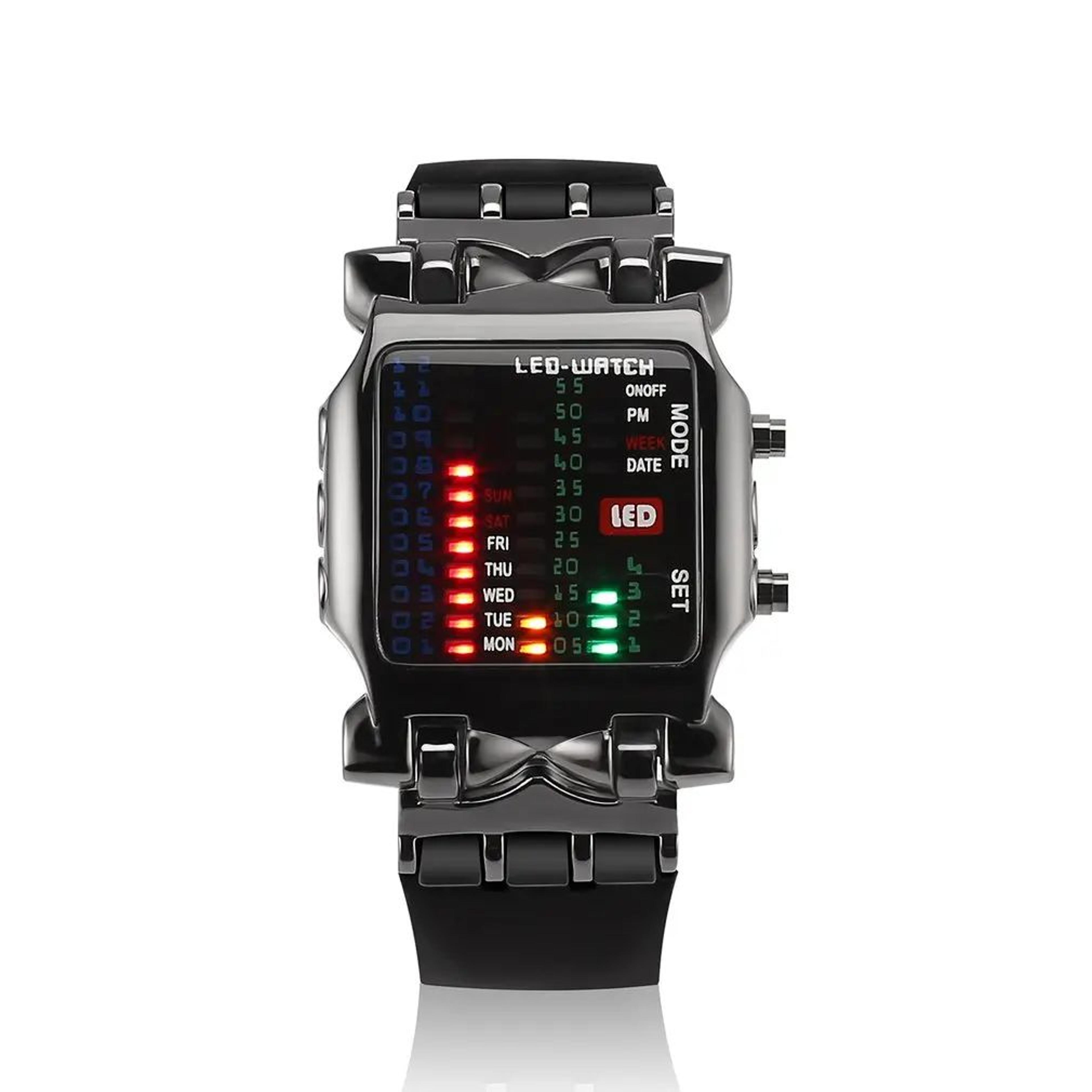 Crab Binary LED Watch For Men  Creative Waterproof Digital Timepiece 5