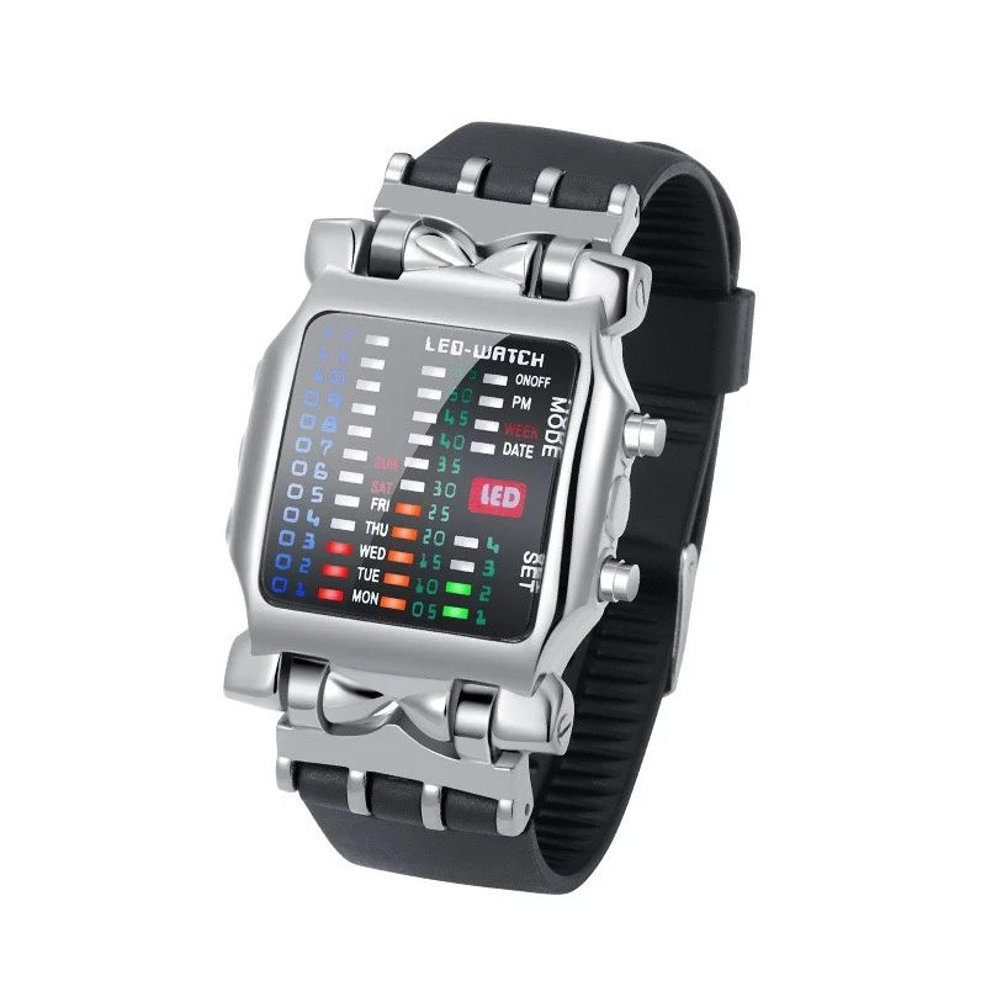 Crab Binary LED Watch For Men  Creative Waterproof Digital Timepiece 7