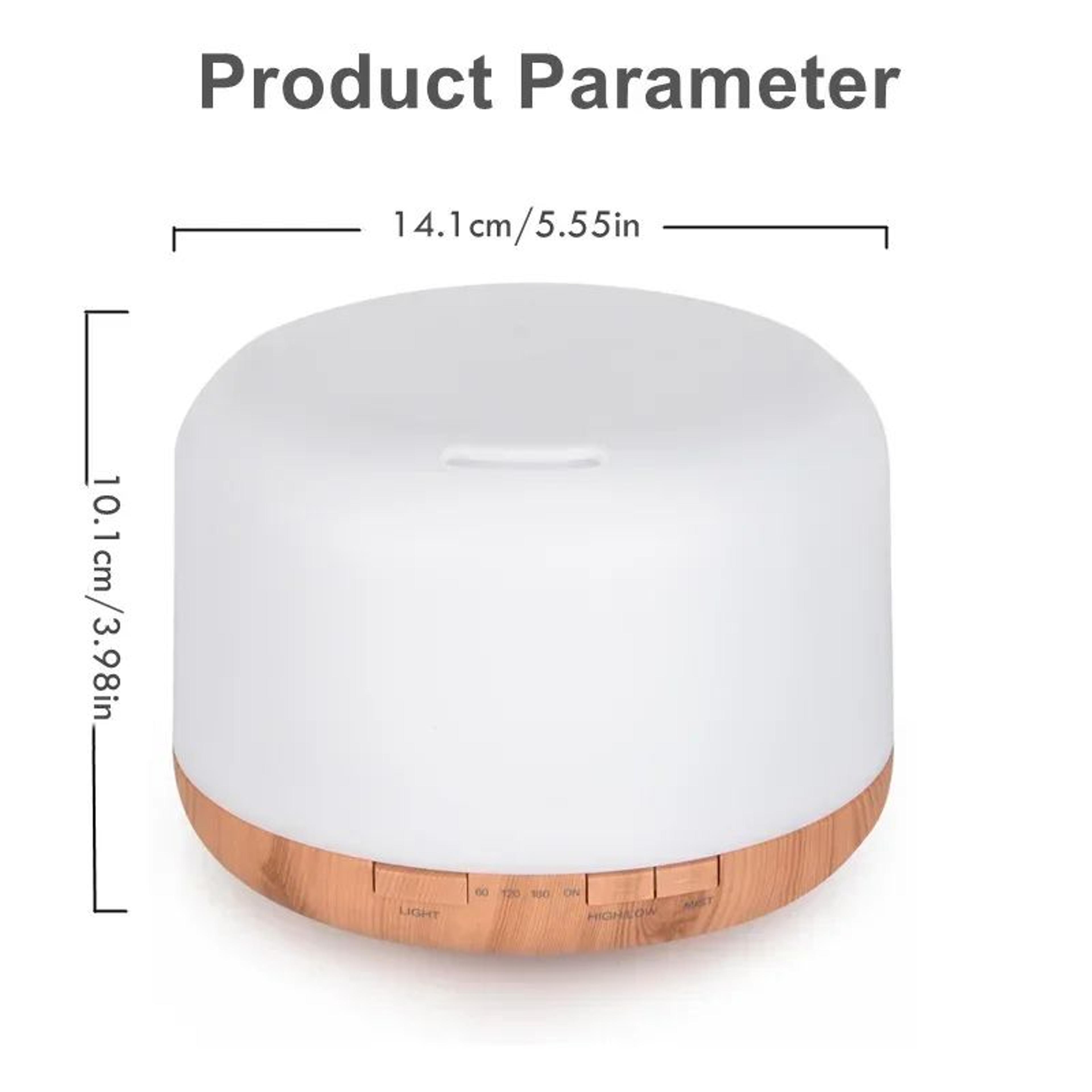 Mini Wood Grain Aroma Diffuser  Essential Oil Humidifier With Colorful Night Light  500ml USB Mist  2