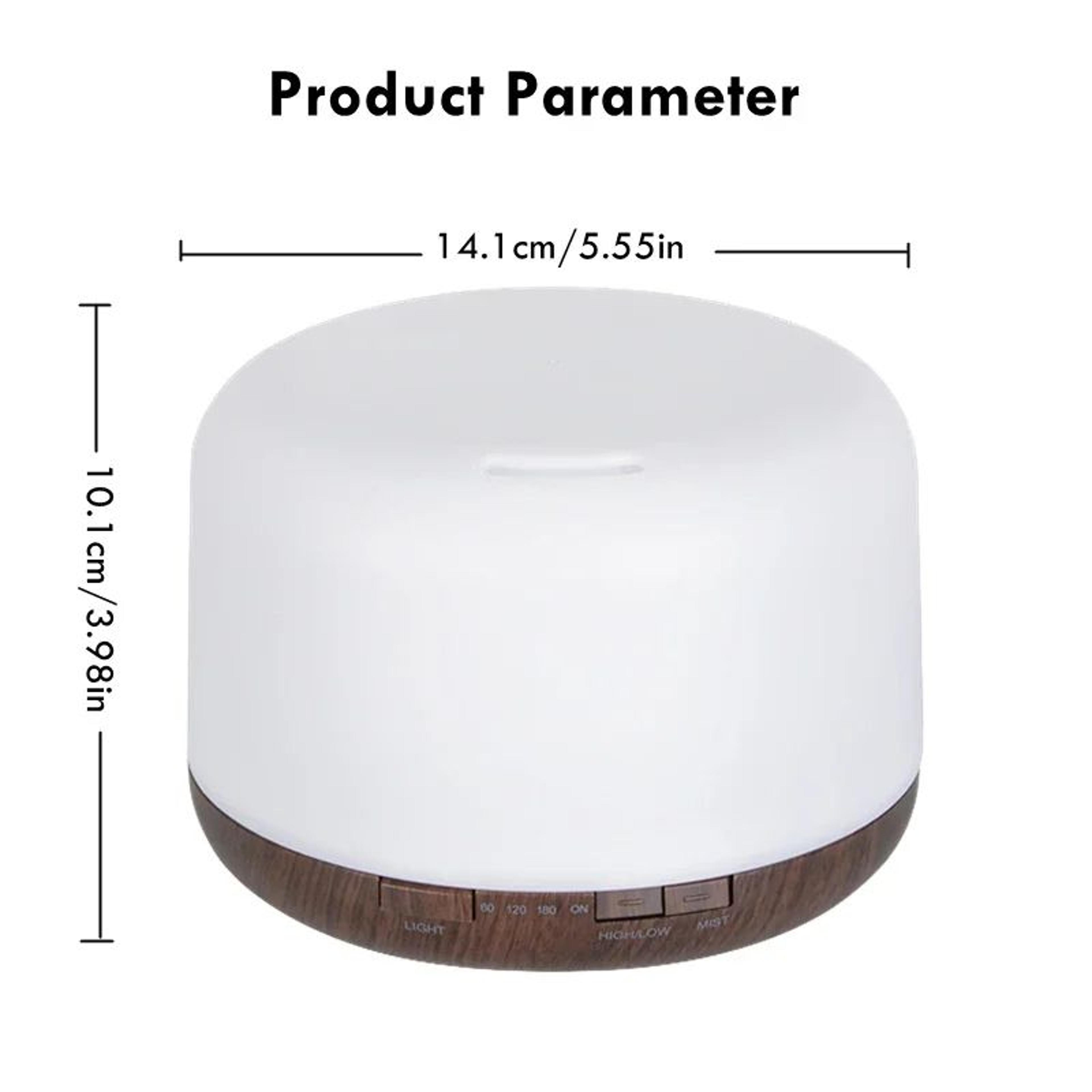 Mini Wood Grain Aroma Diffuser  Essential Oil Humidifier With Colorful Night Light  500ml USB Mist  7