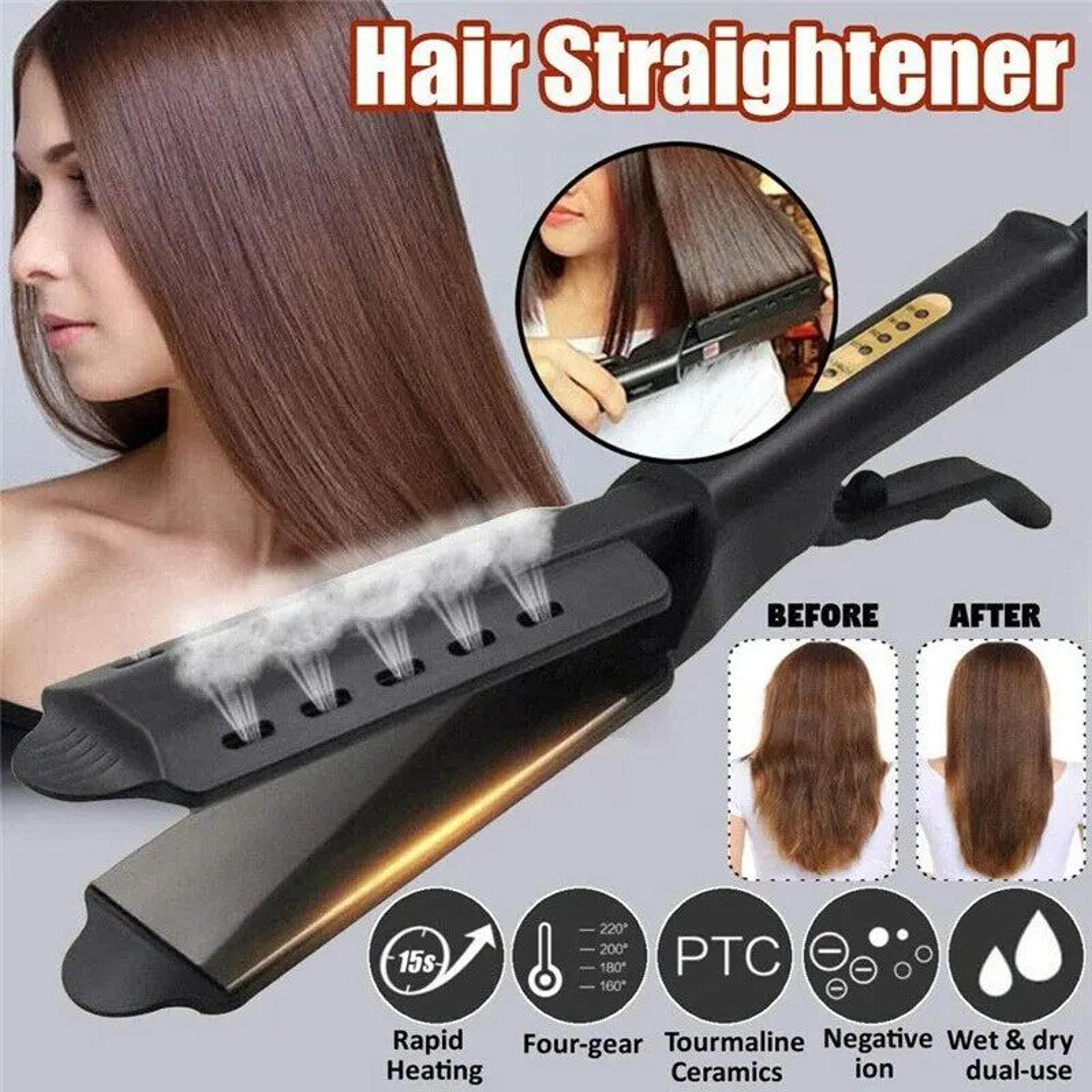 DualUse Mini Hair Straightener  Curler With Constant Temperature Control 3