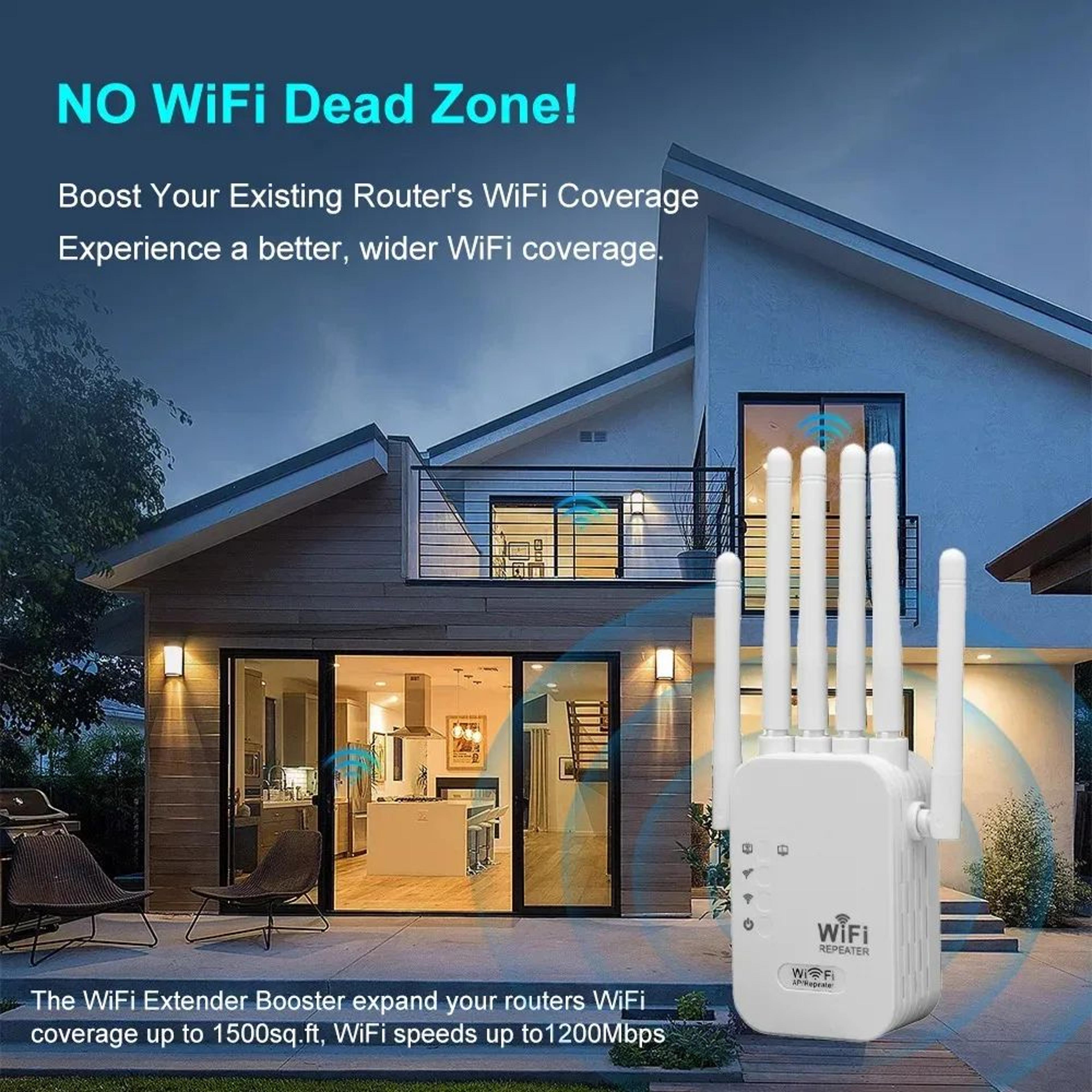 Dual Band WiFi Extender 1200Mbps Signal Booster With WPS 5