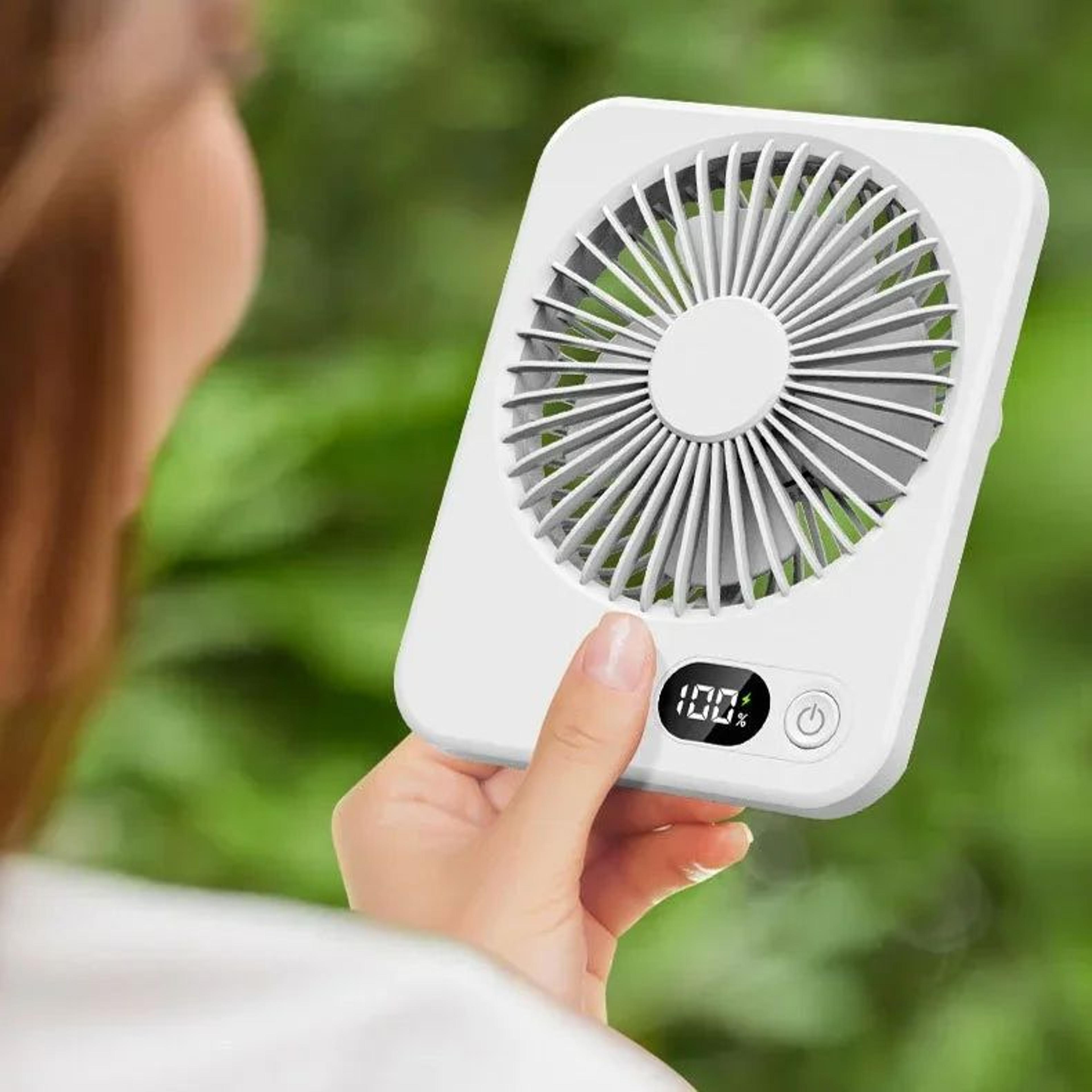 USBC 5Speed Desktop Mini Fan With LED Display  Quiet Portable Air Circulator For Office Home  Trave 3
