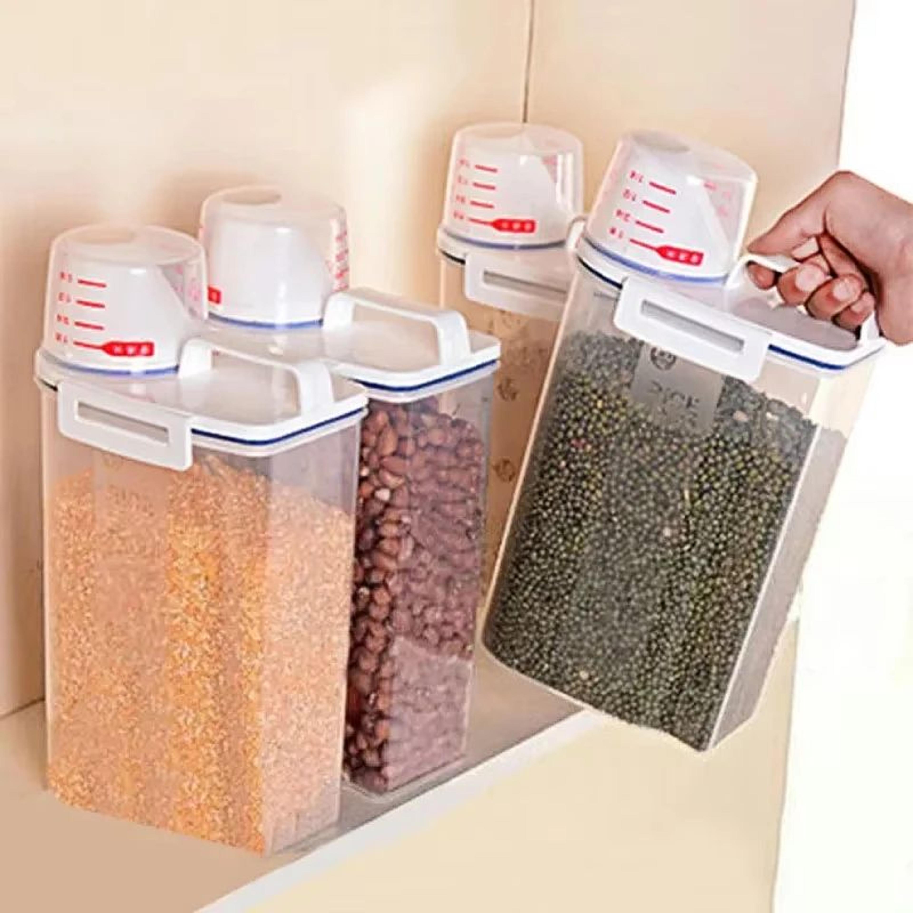 Airtight MoistureProof Grain Storage Jar For Rice Grains  Pet Food 3