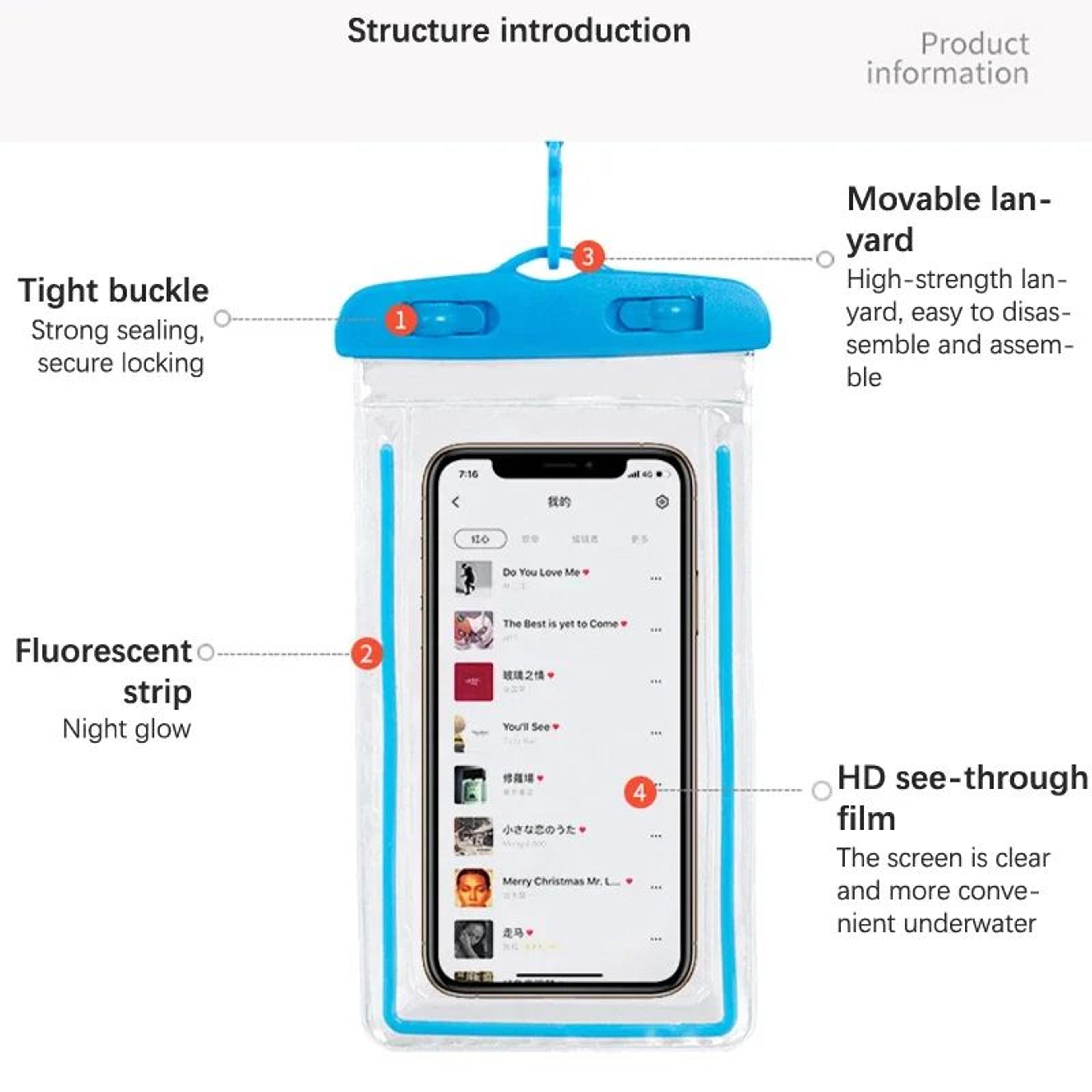 Universal Waterproof Phone Pouch Dry Bag For Swimming Beach  Outdoor Adventures 4