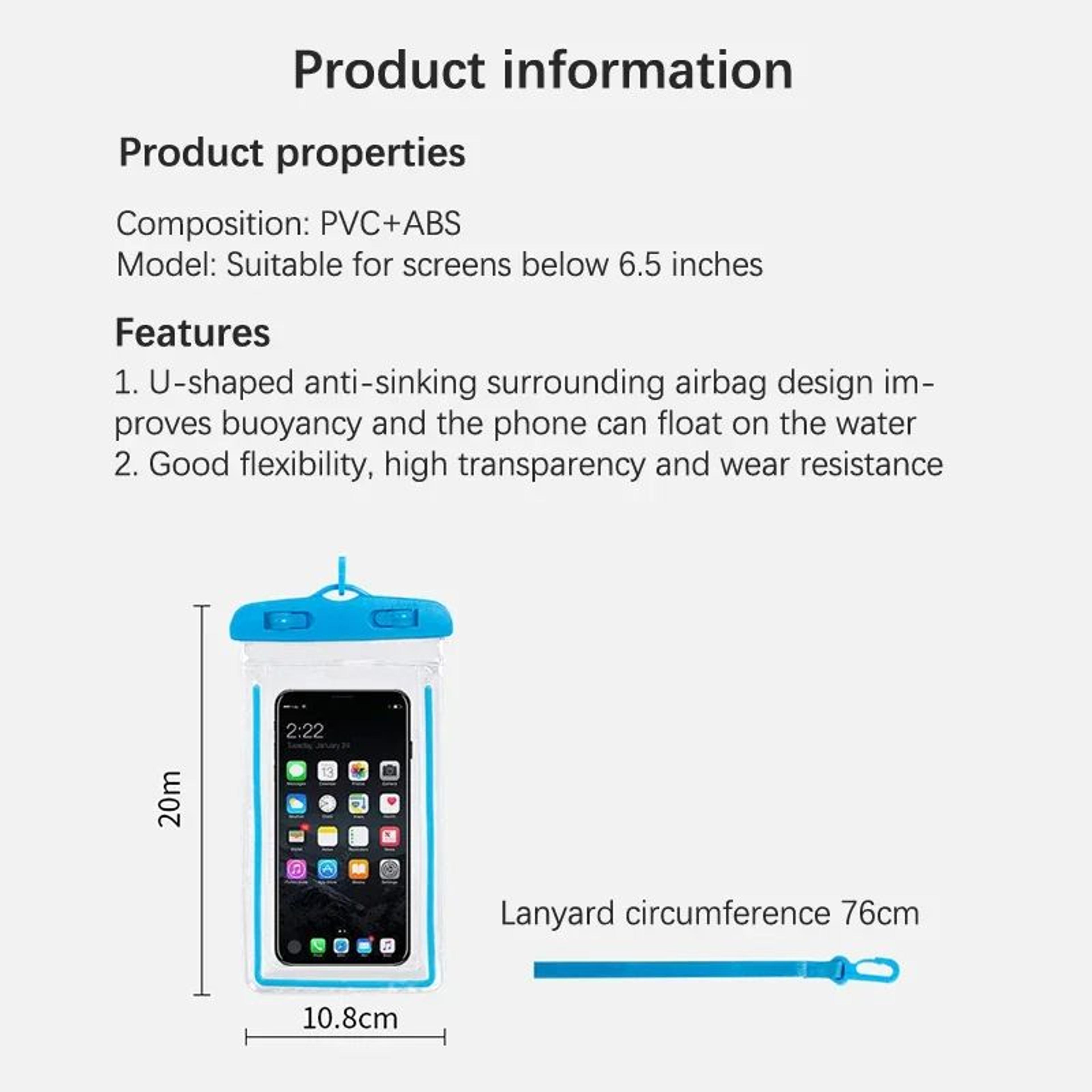 Universal Waterproof Phone Pouch Dry Bag For Swimming Beach  Outdoor Adventures 5