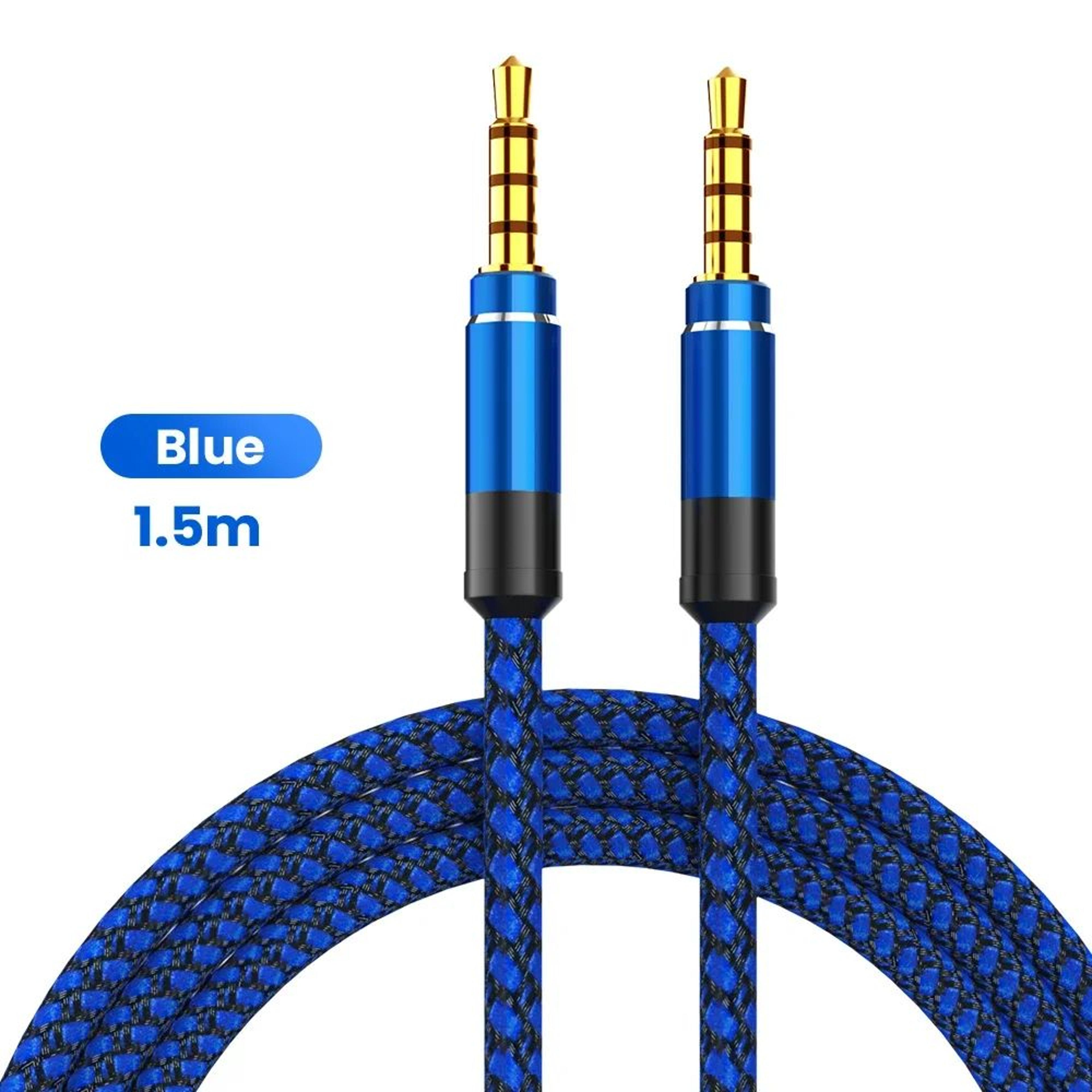 NNBILI Nylon Braided 35mm AUX Audio Cable For Car Phone  Speakers 8