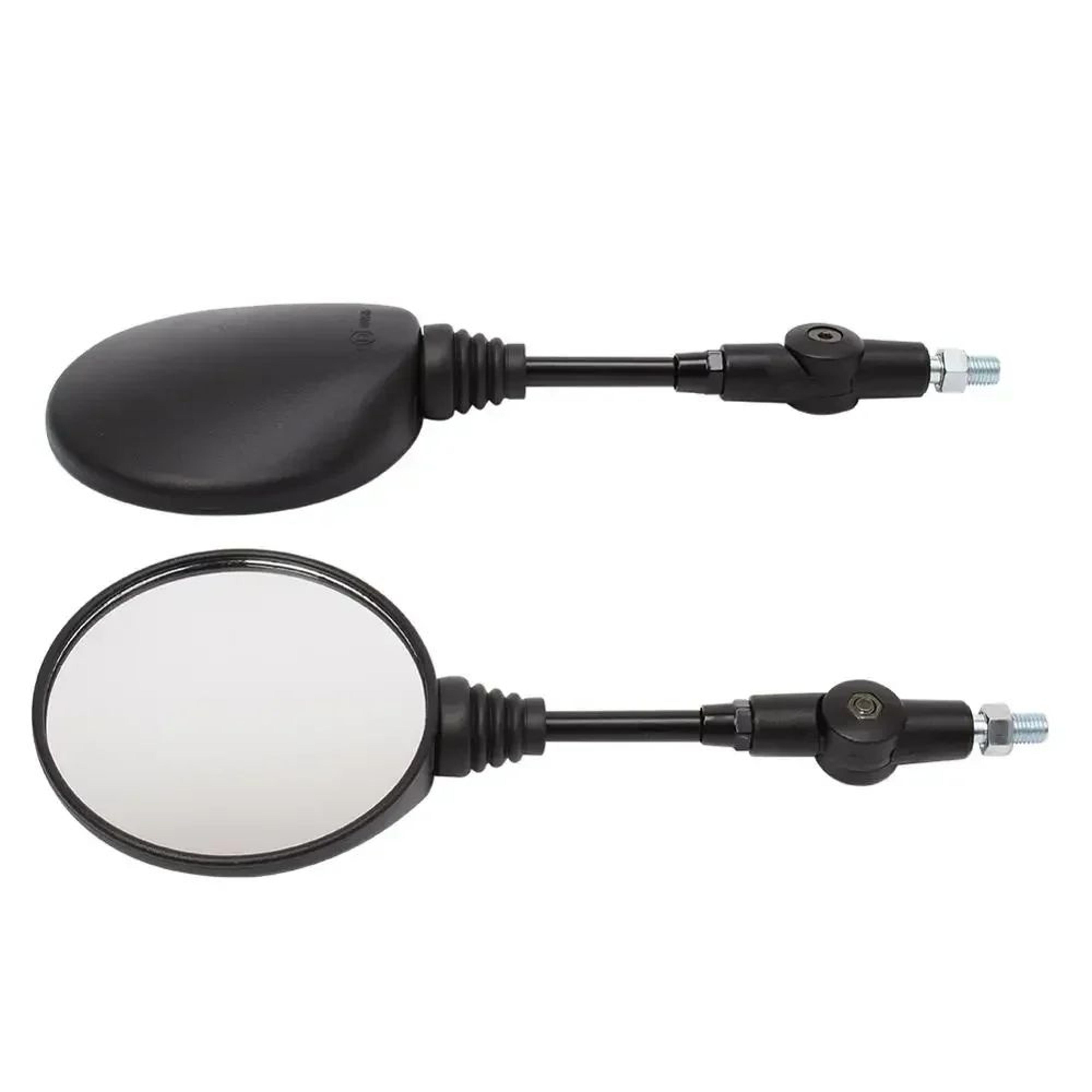 Universal 10mm Folding Motorcycle Side Mirror  AntiFall Round Rearview Black 4