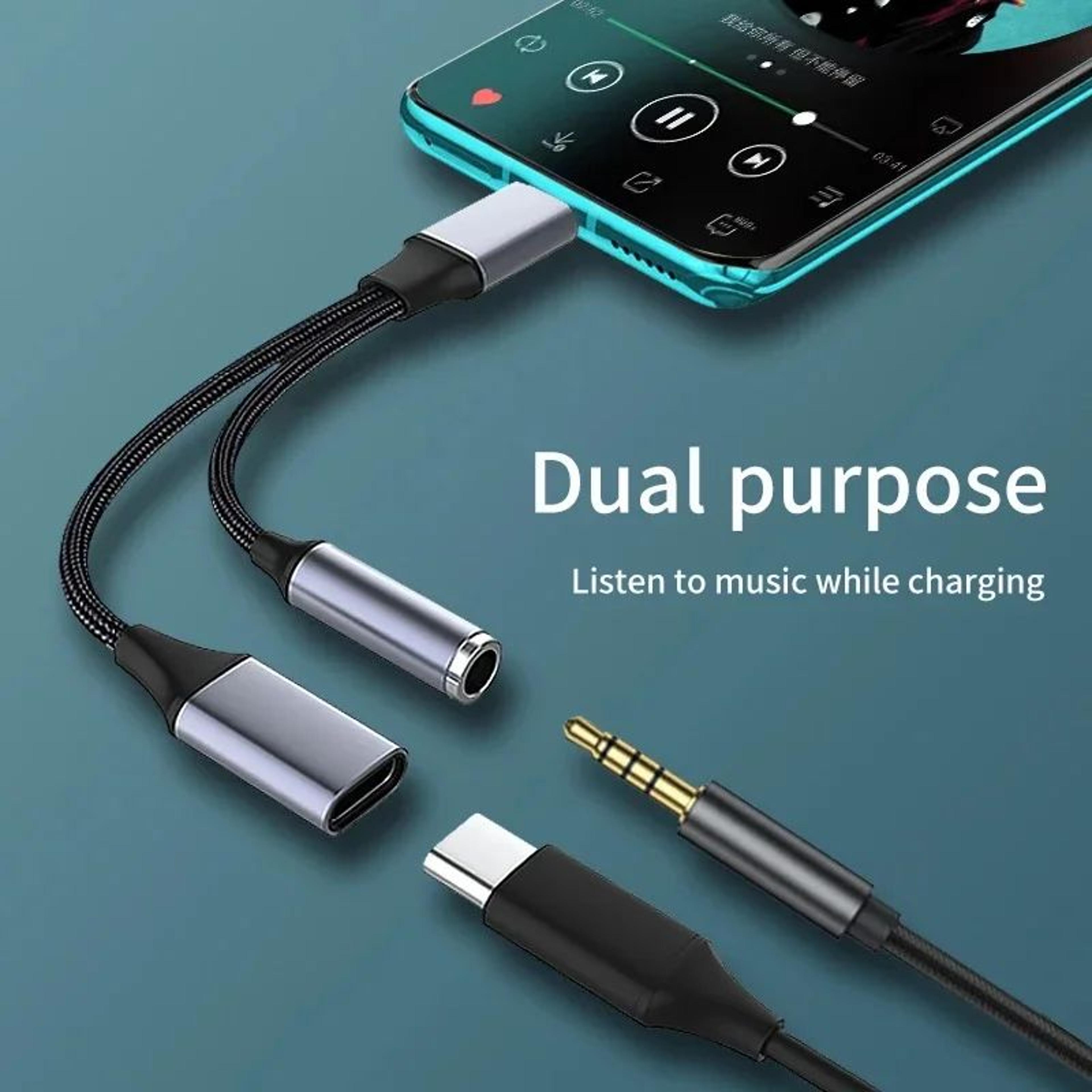 USBC To 35mm Audio  Charging Adapter With 60W PD Fast Charge 1