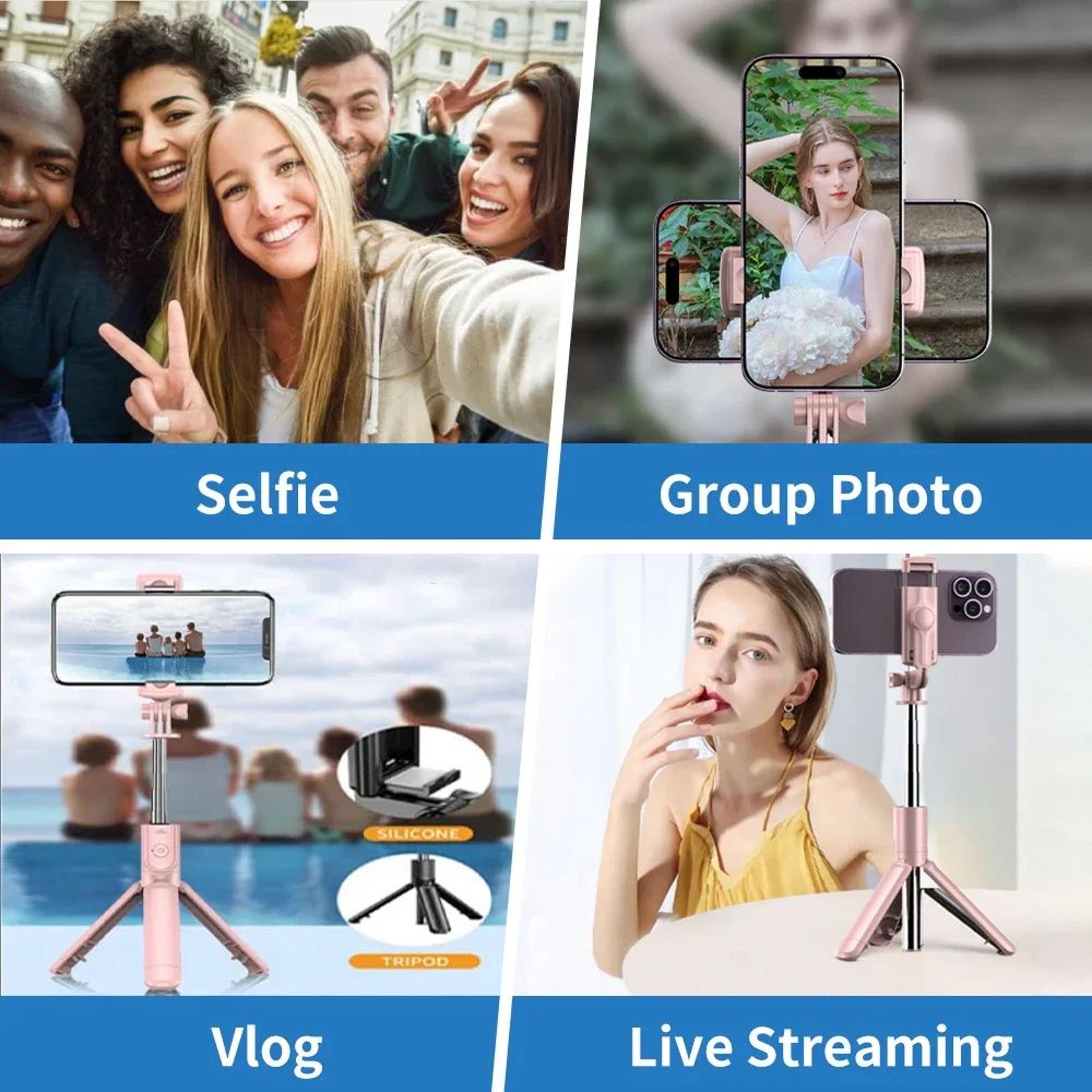 FlexPro Bluetooth Selfie Stick Tripod With Detachable Remote For IPhone  Android 5