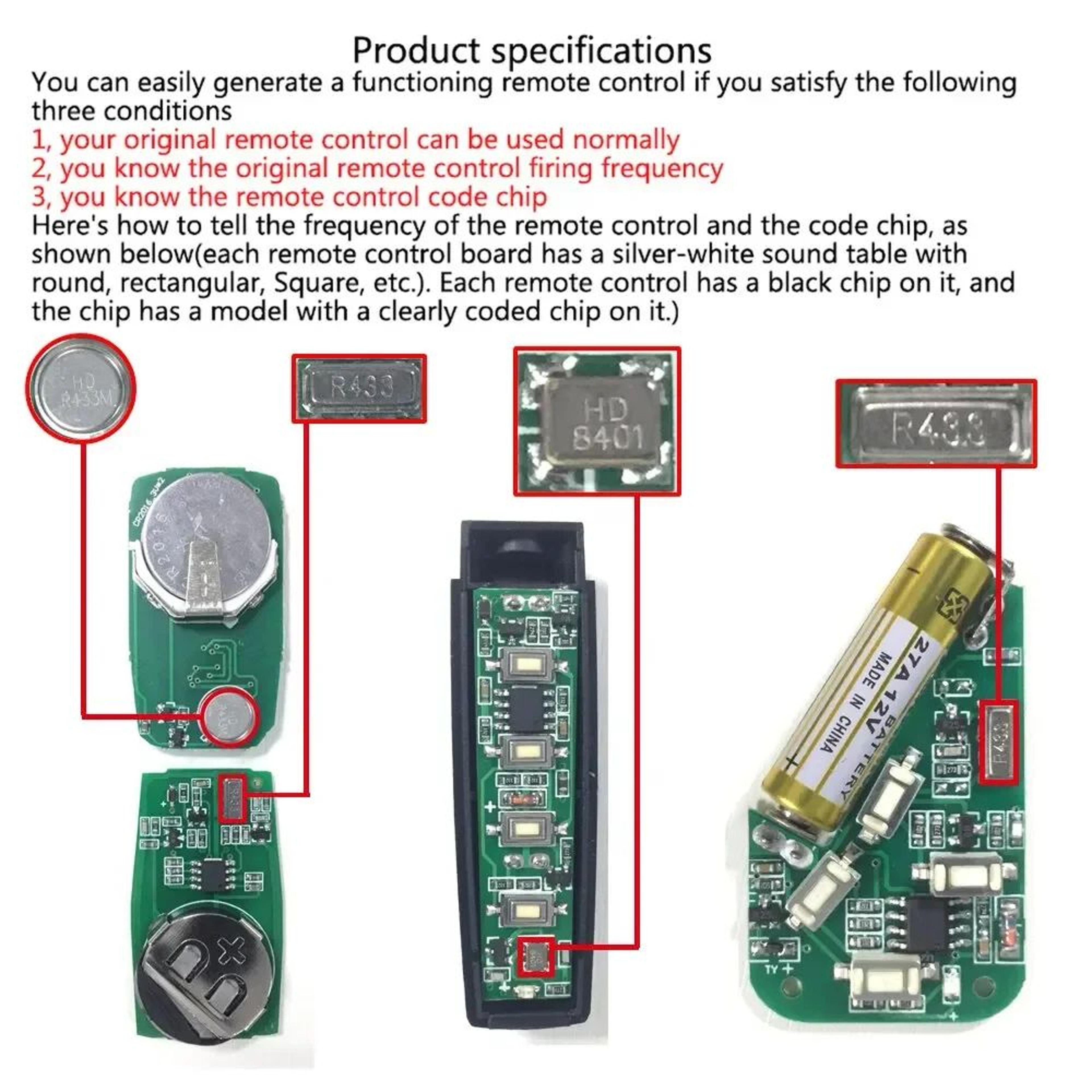 433MHz Universal Garage Door Remote Control Duplicator  Auto Copy Cloning Opener Key 3
