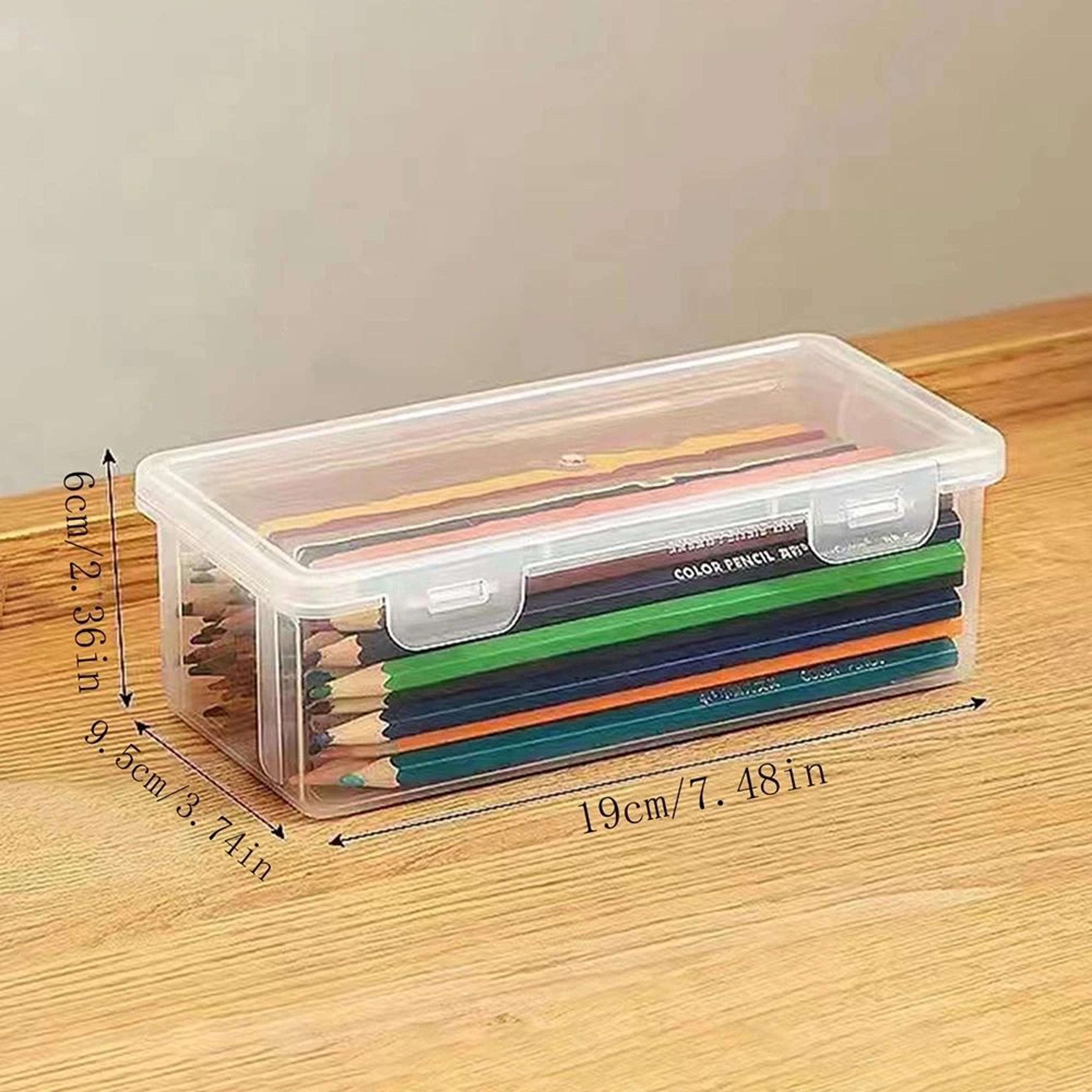 Large Capacity Translucent Plastic Pencil Case Organizer Set 1