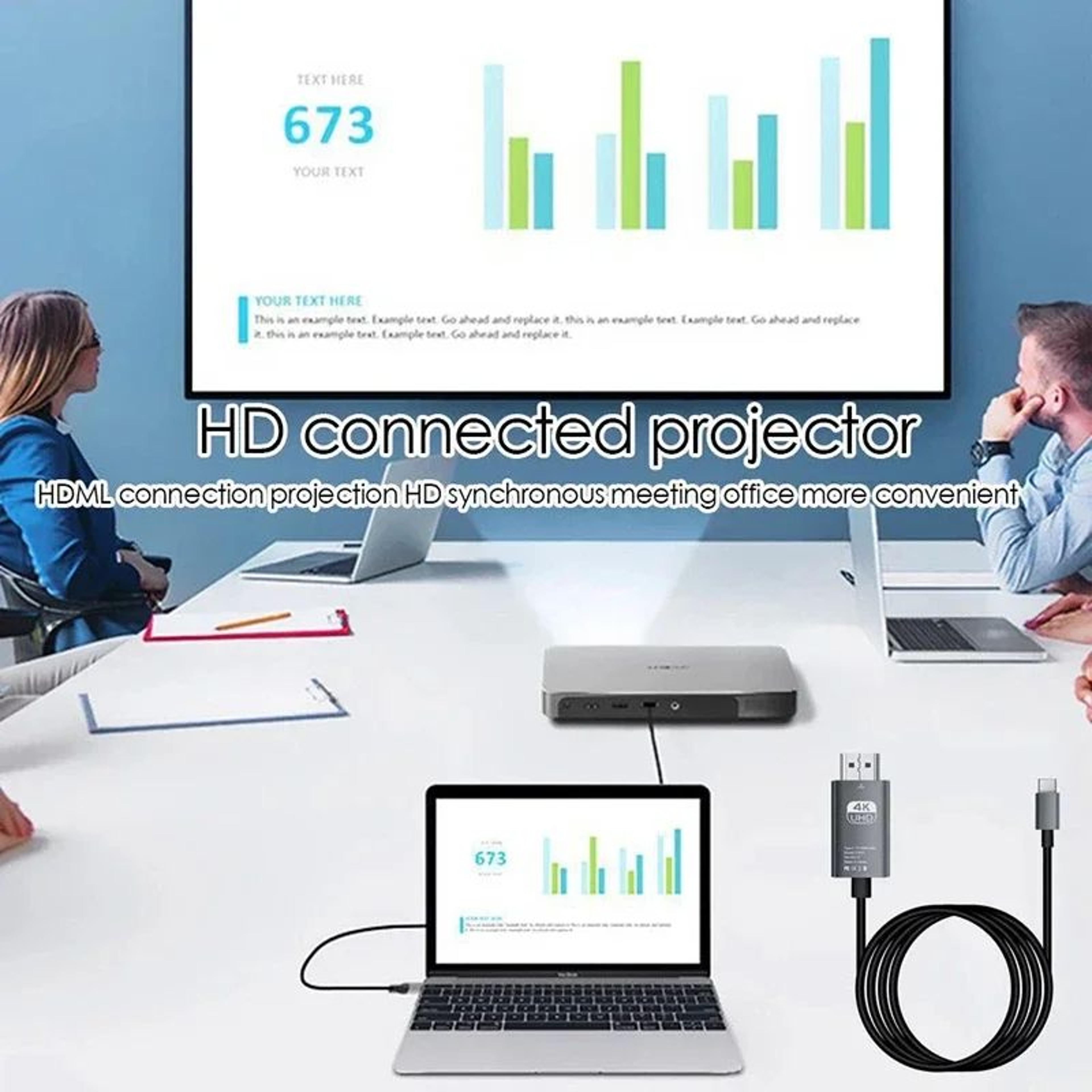 4K USBC To HDMI Cable For IPhone 15 MacBook  IPad  Smooth 60Hz Screen Mirroring 4