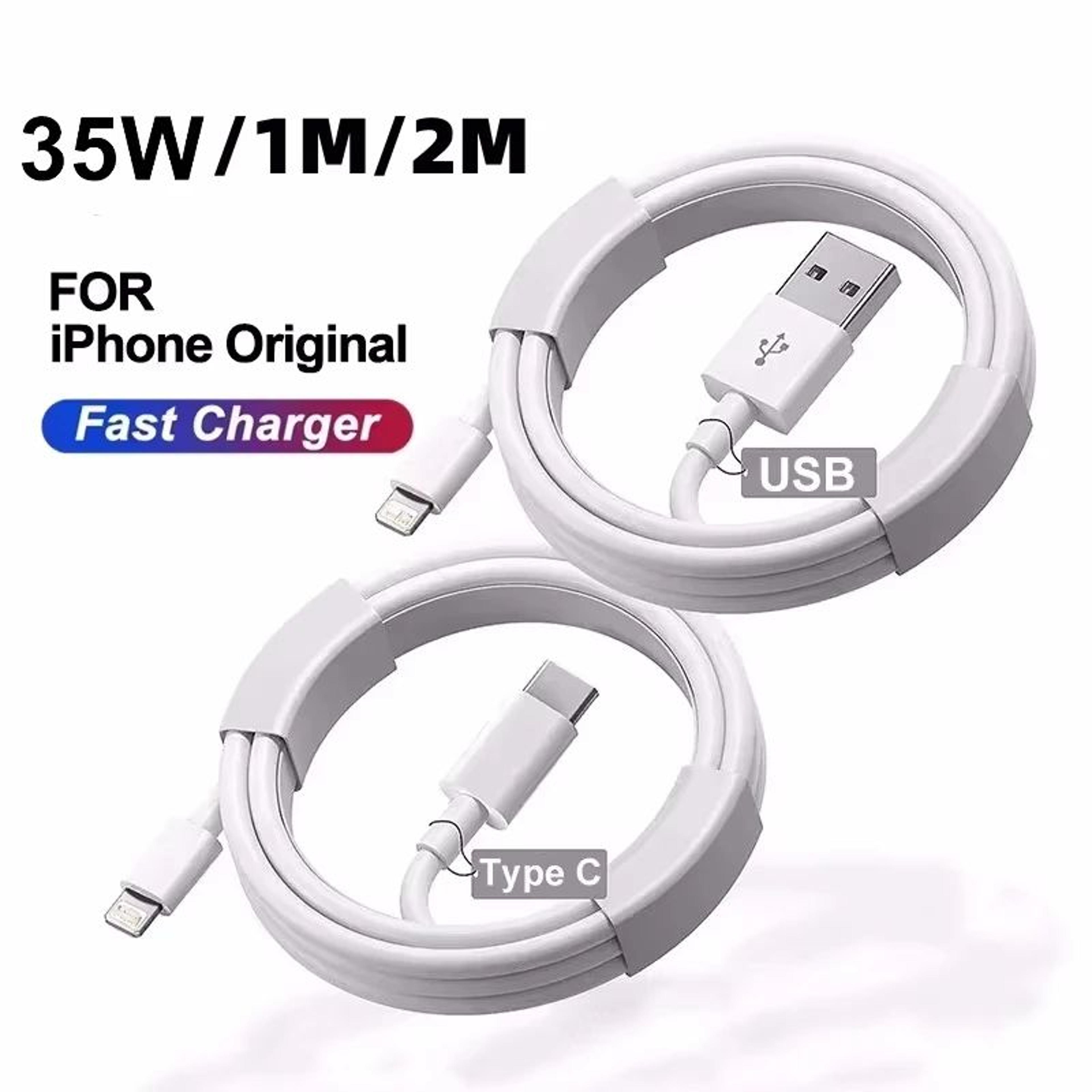 35W PD USBC Fast Charging Cable For IPhone  Durable Rapid Charger Cord 1m2m 0