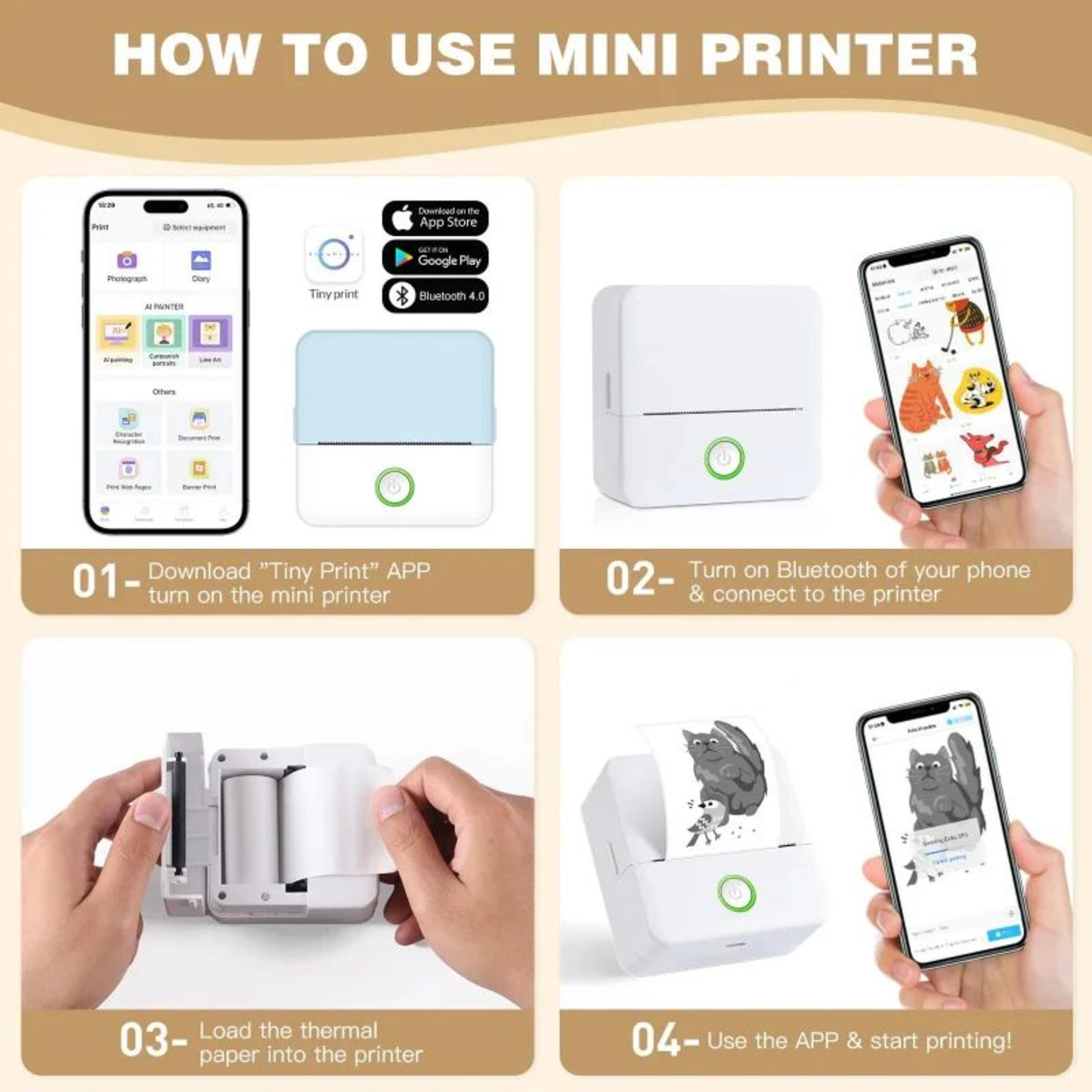 PocketPrint Mini Portable Printer  Inkless Thermal Sticker  Photo Printer 5