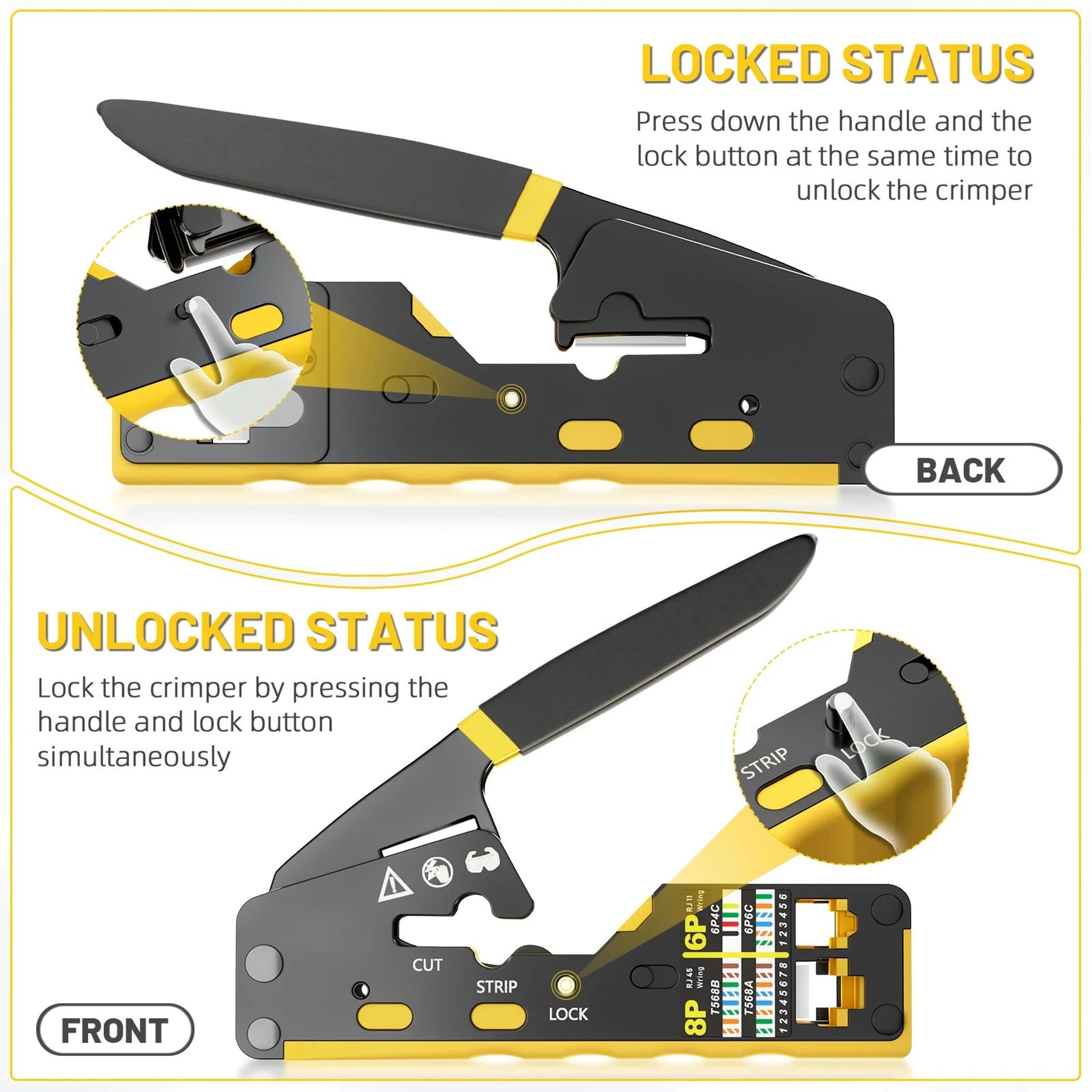 Professional PassThrough RJ45 Ethernet Crimping Tool For Cat5Cat5eCat6 5