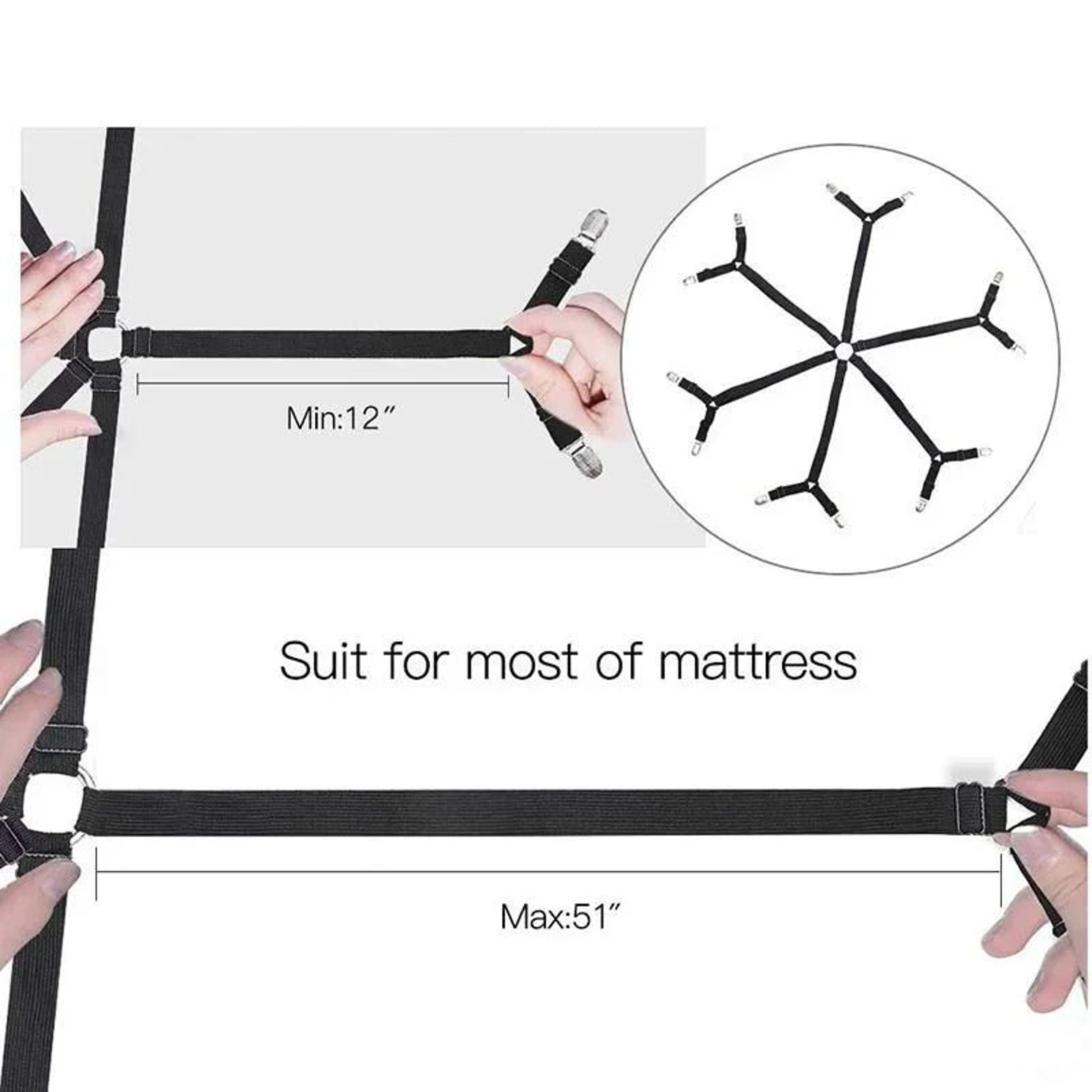 Adjustable Elastic Bed Sheet Holder Clips  NonSlip Mattress Fasteners For Secure Bedding 5