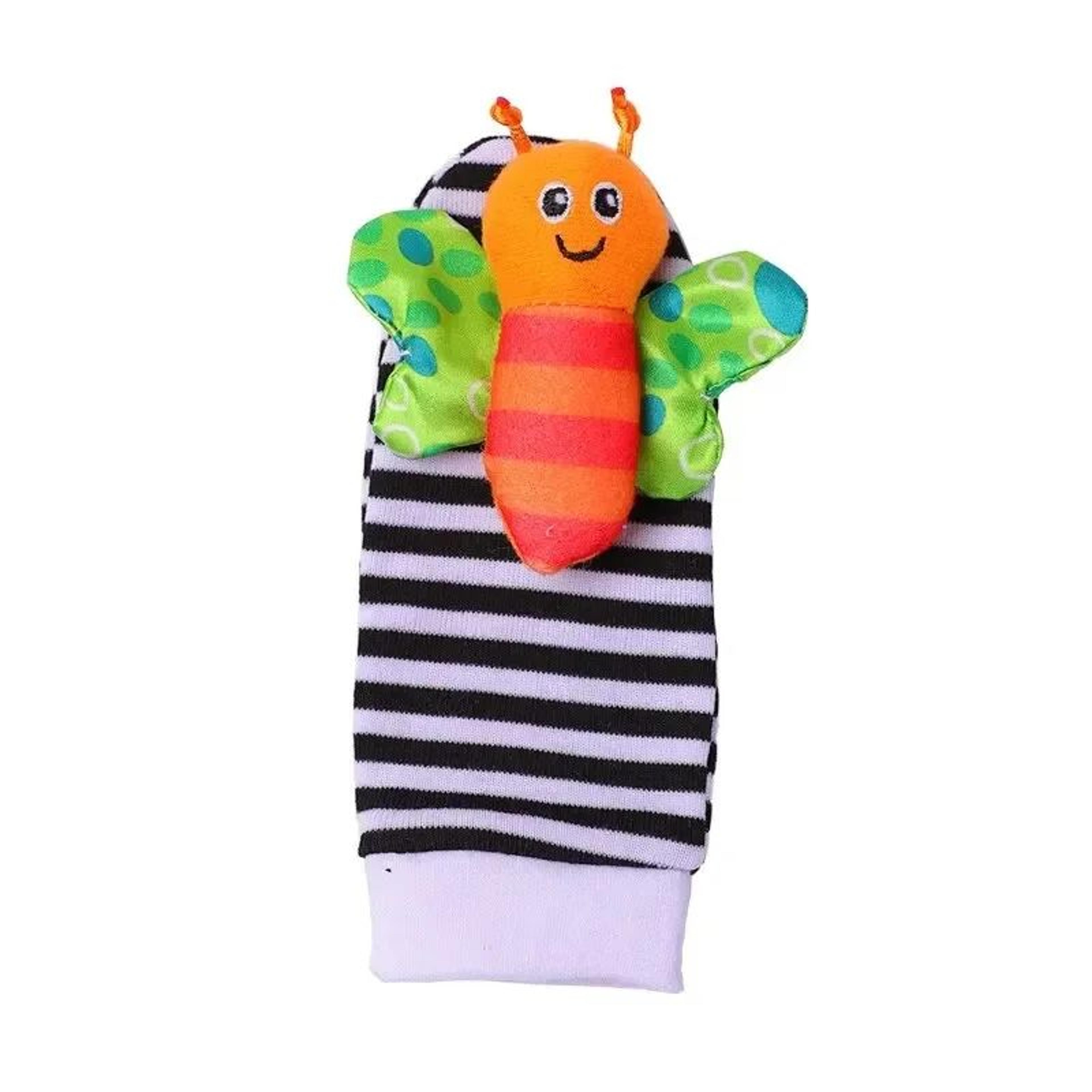 4Piece Baby Sensory Rattle Toys Set  2 Wrist Rattle Toys  2 Foot Rattle Sock Toys 012 Months 4