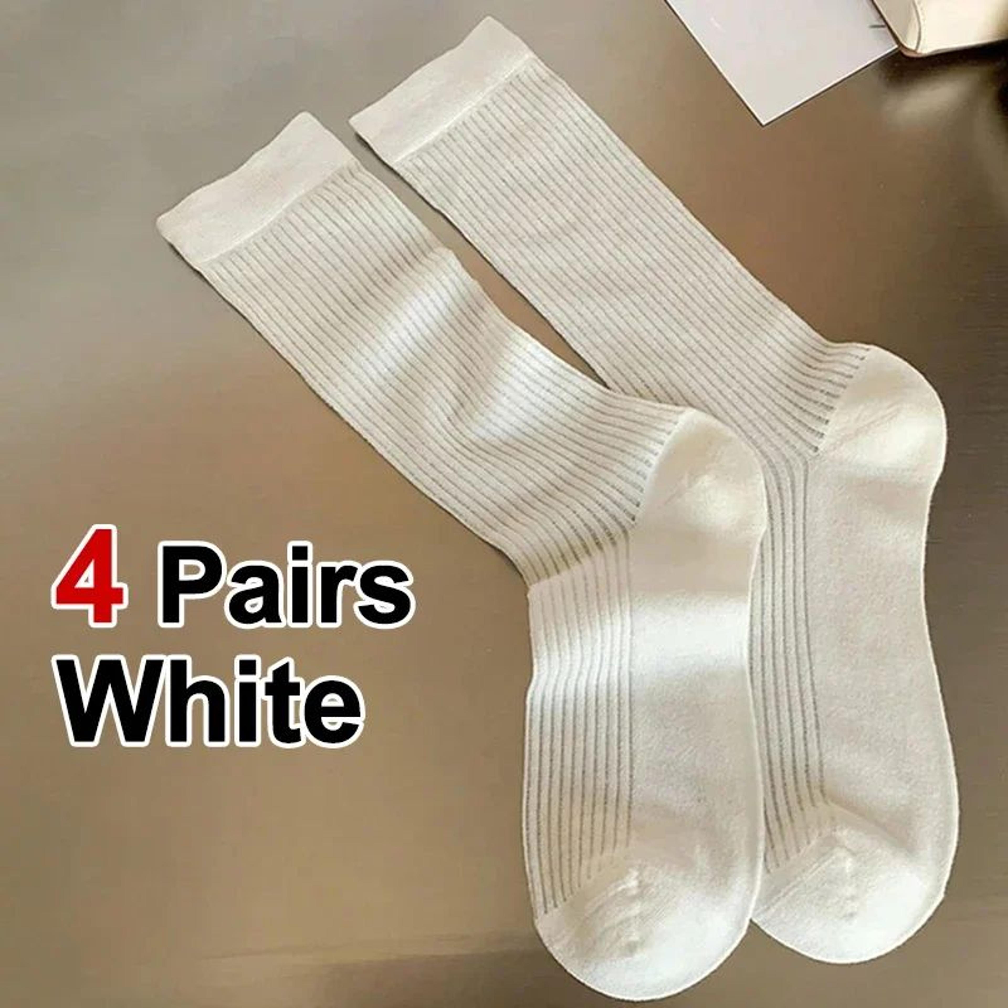 Womens Sheer Knee High Socks  Lightweight Sweet Style Stacked Socks For Summer 4 Pairs 6