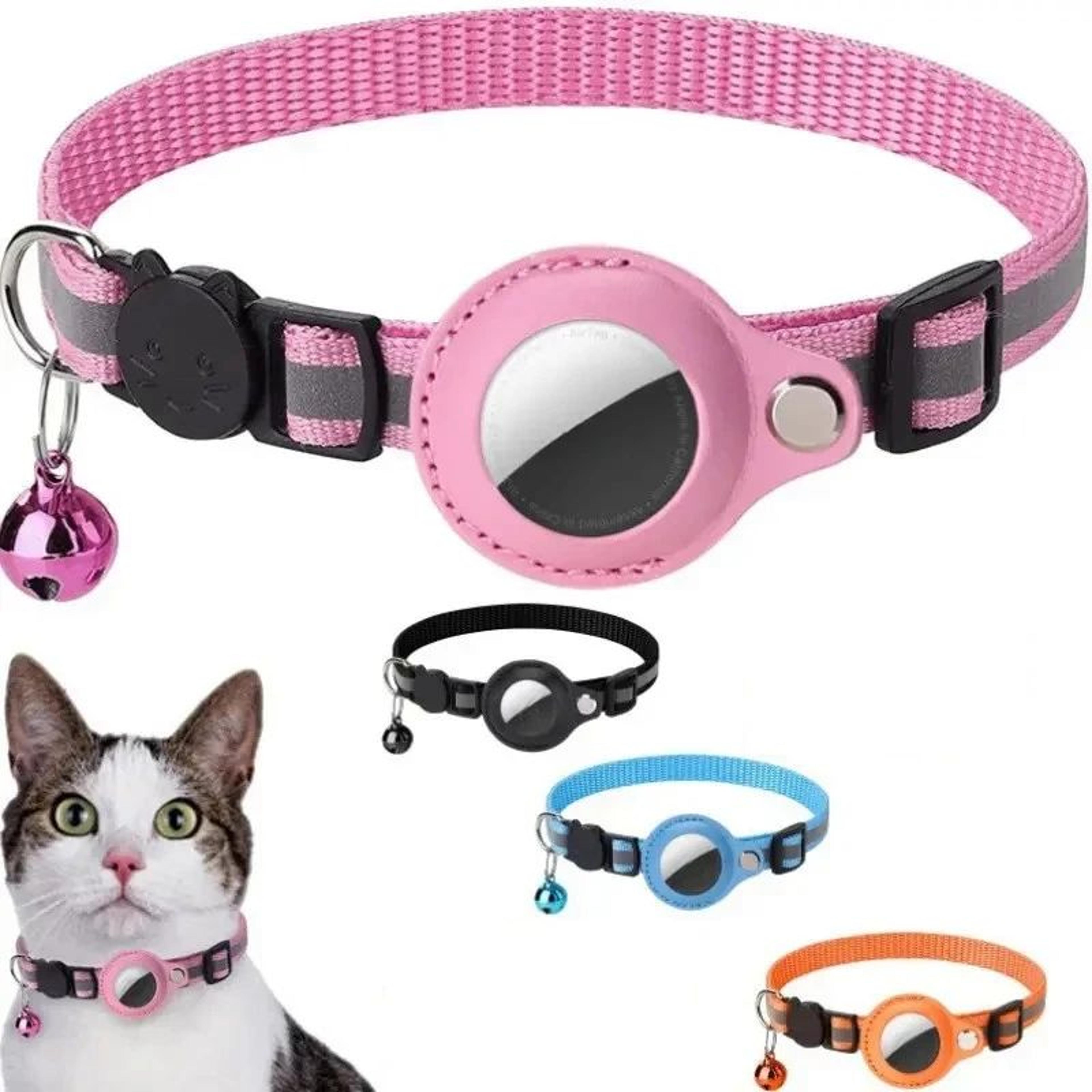 Reflective AirTag Cat Collar With Bell  Adjustable AntiLost Pet Collar 5